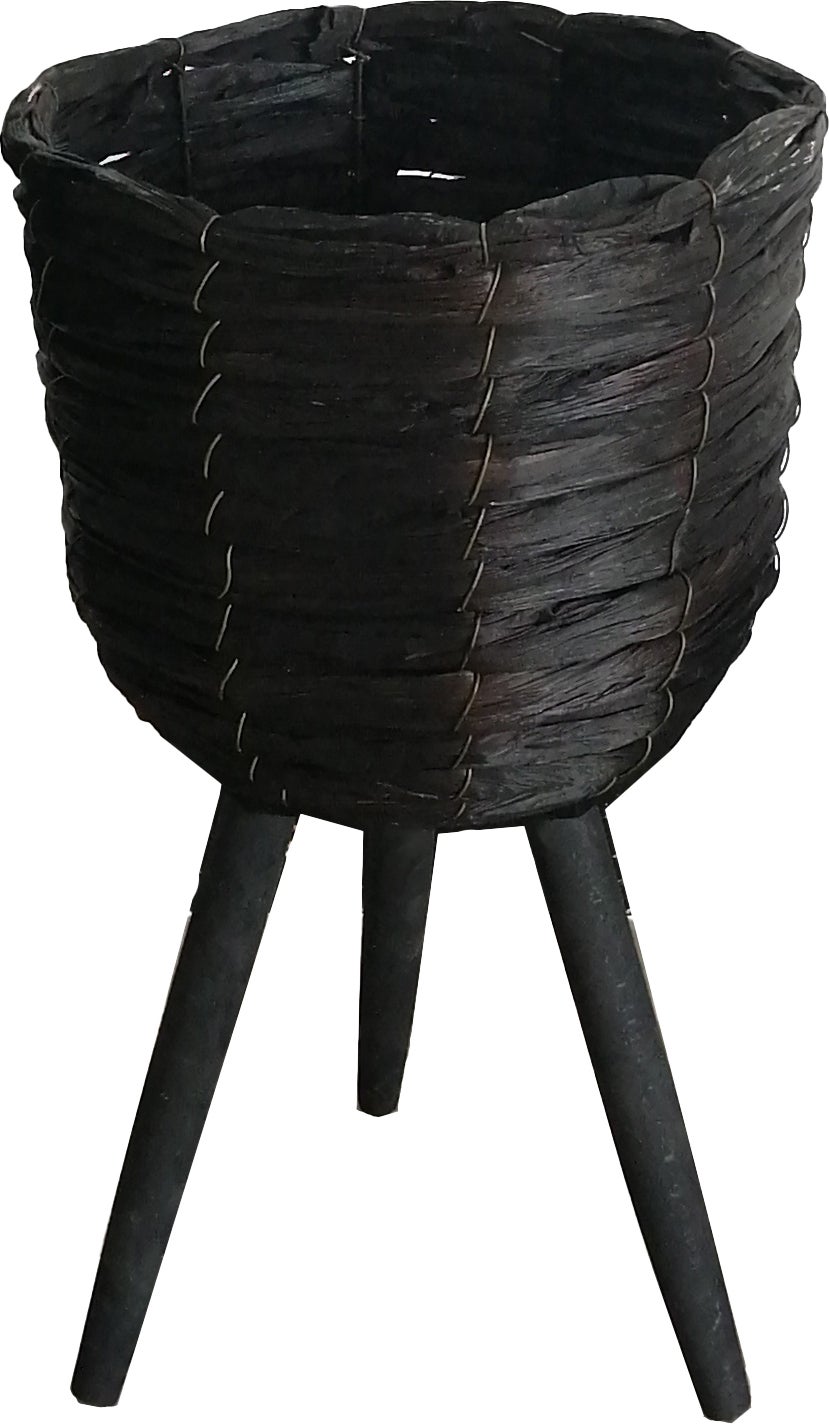 Intratuin plantenmand op poten Wolter zwart D 20,5 H 36 cm