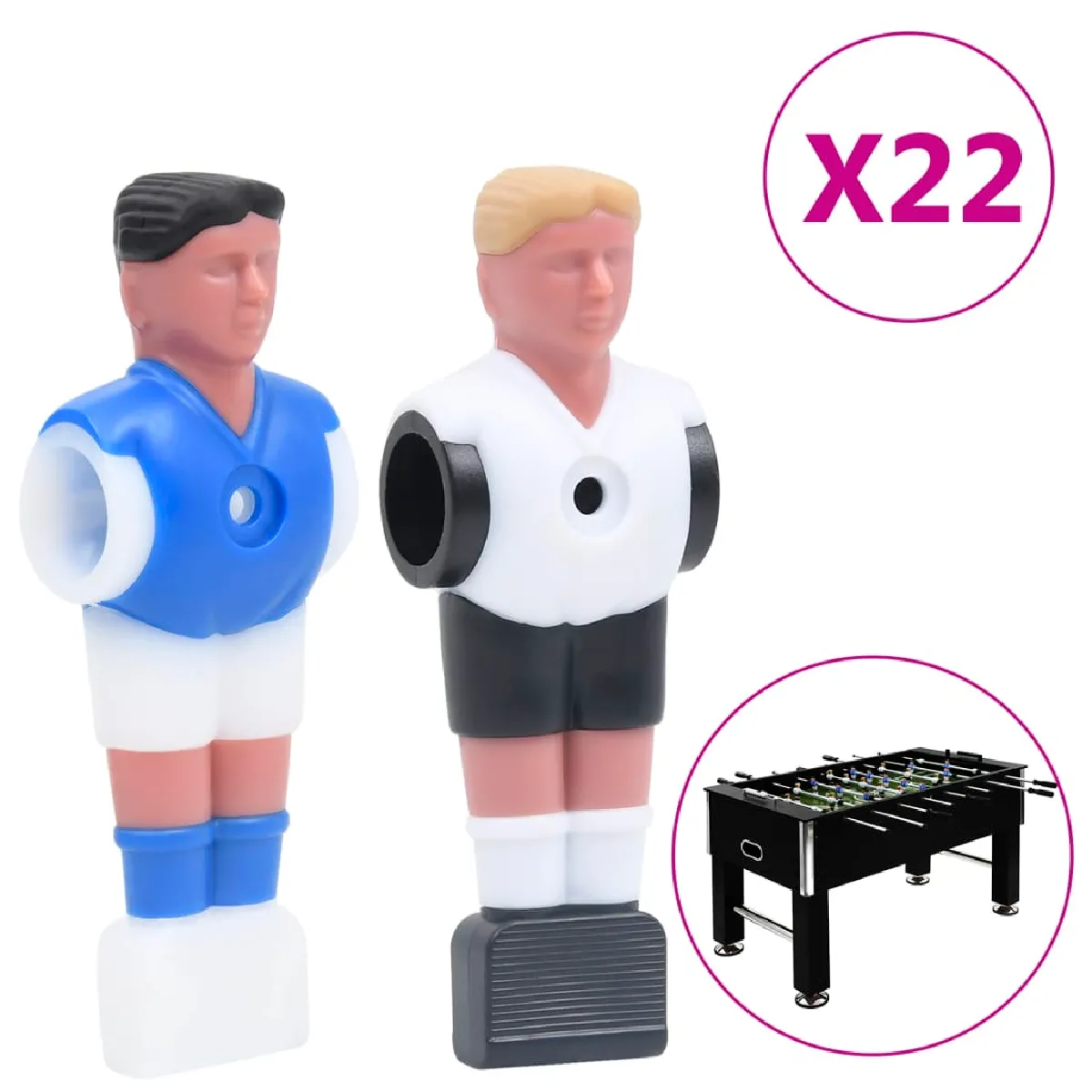 vidaXL Joueurs baby-foot - 15,9 mm - 22 pcs
