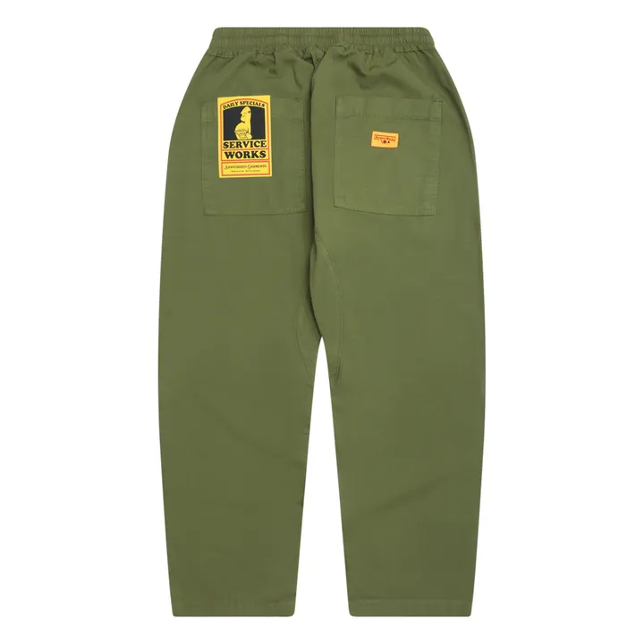 Service Works Pantalon Ripstop Chef Coton Bio | Vert kaki