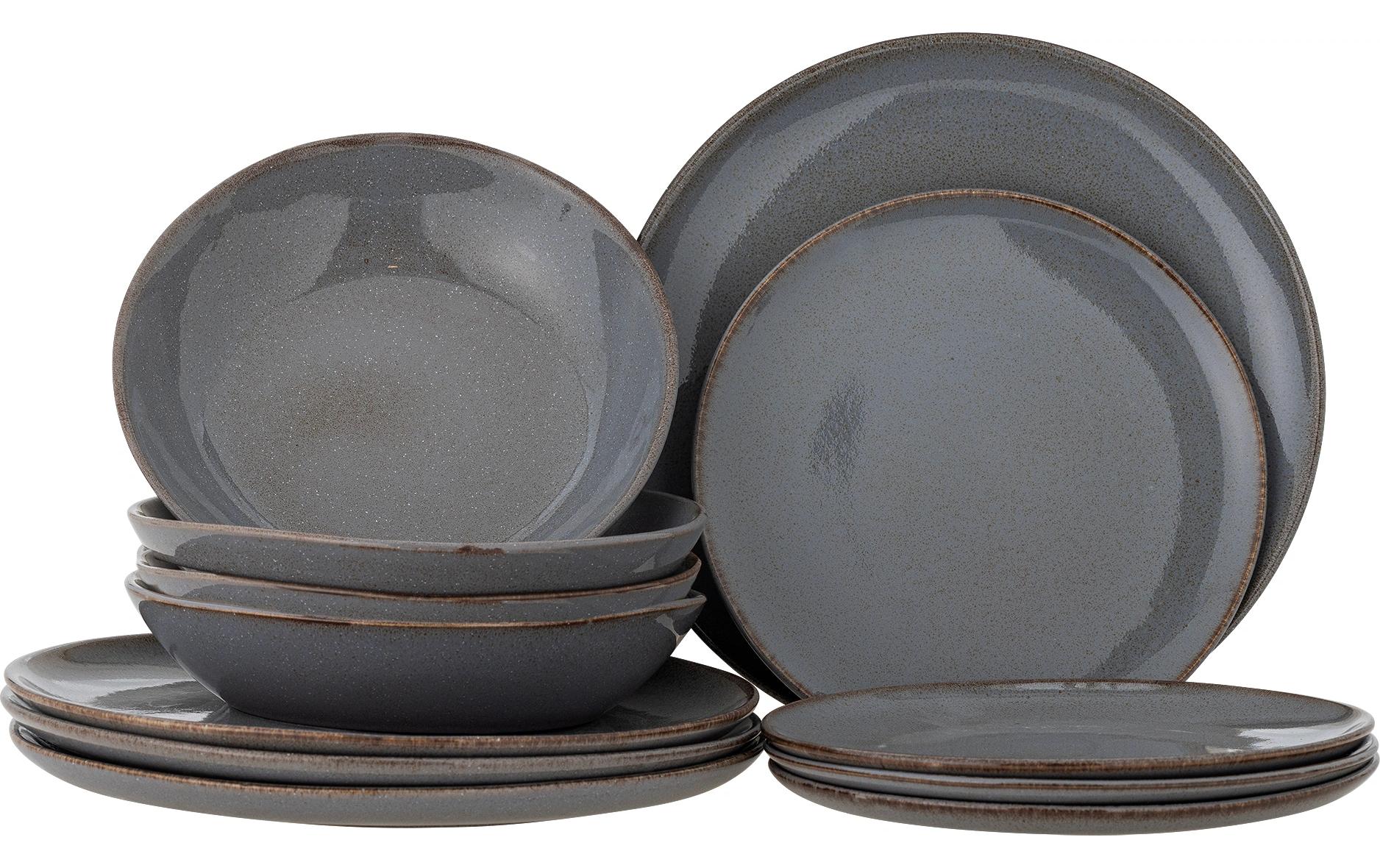 Speise-Service Sandrine 12-teilig, Grau<br>Geschirrset