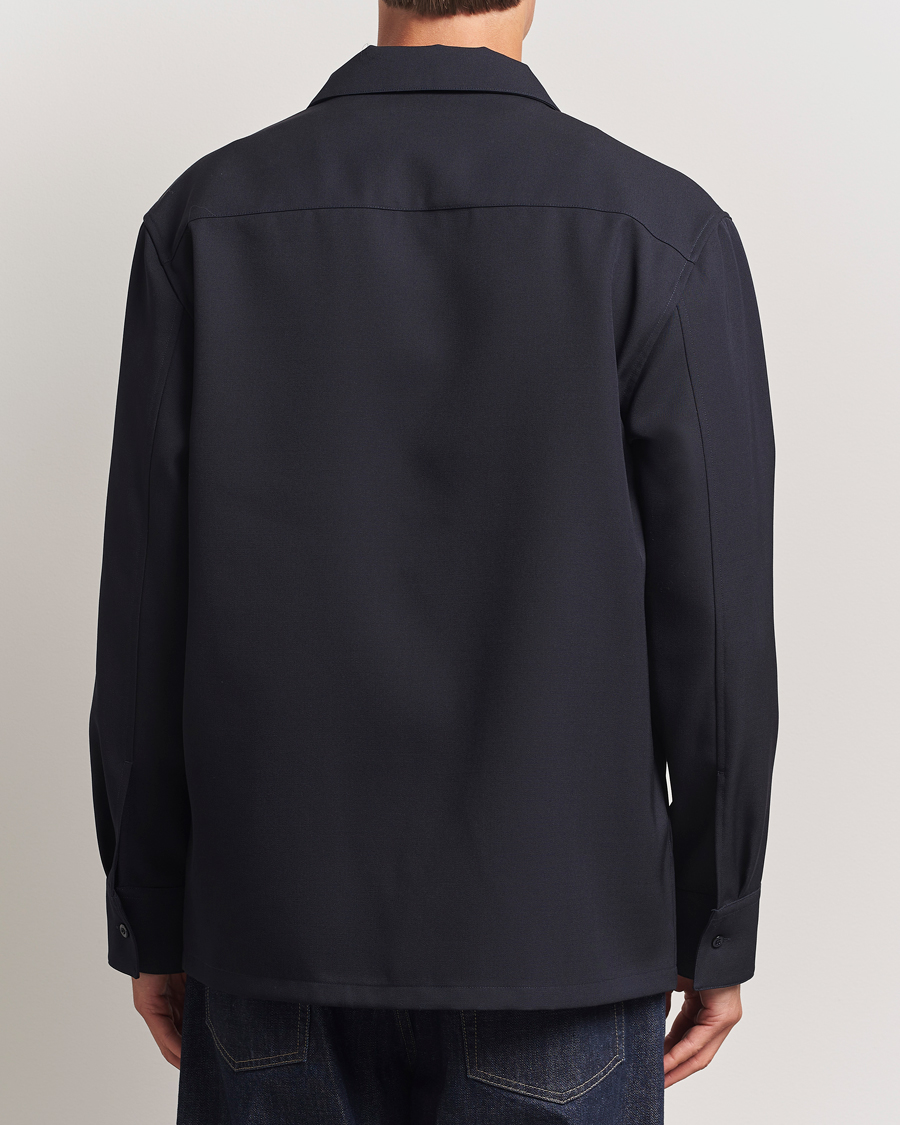 Jil Sander Wool Zip Overshirt Navy
