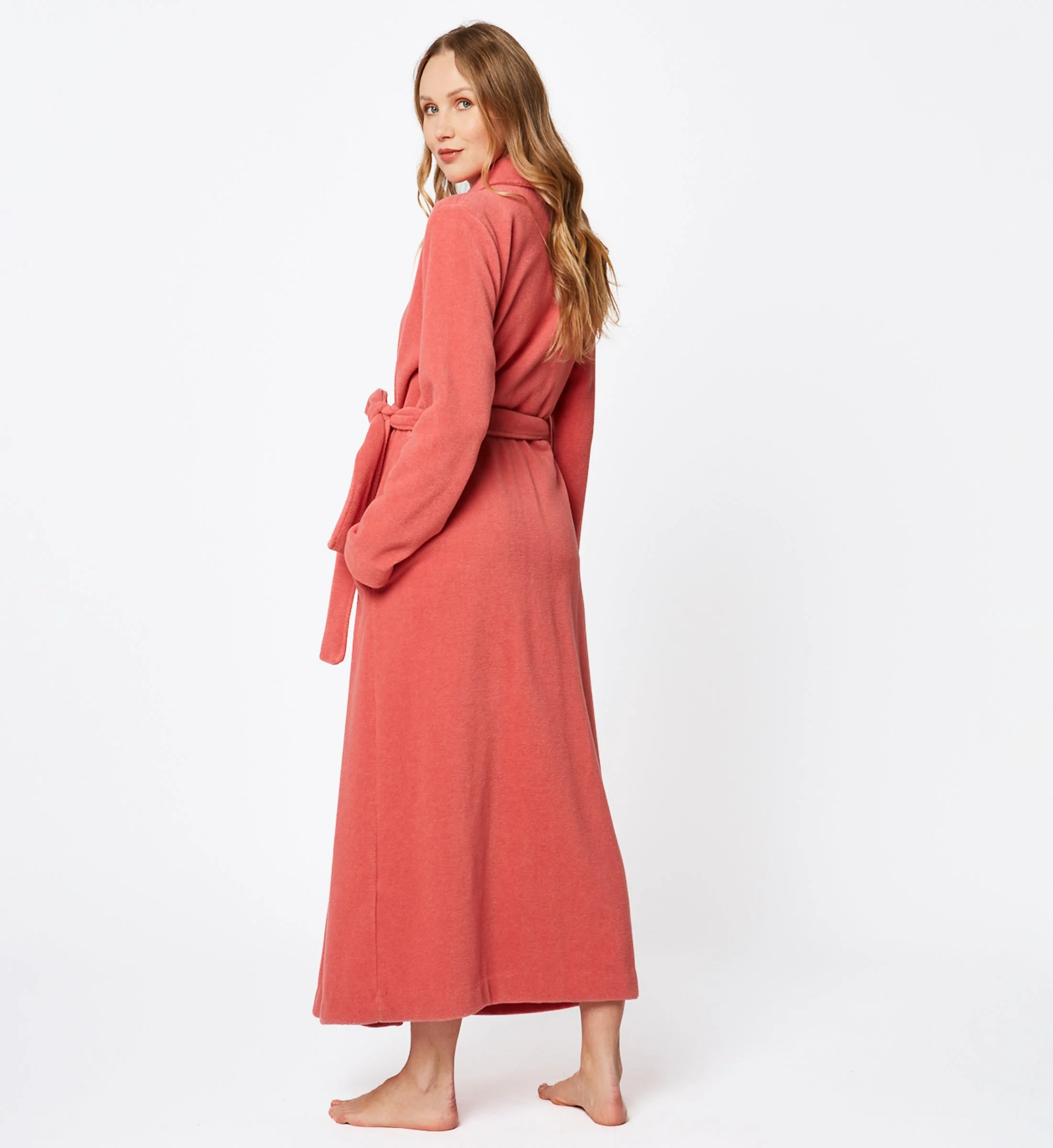 ESSENTIEL H62A - Peignoir long en polaire | Rouge