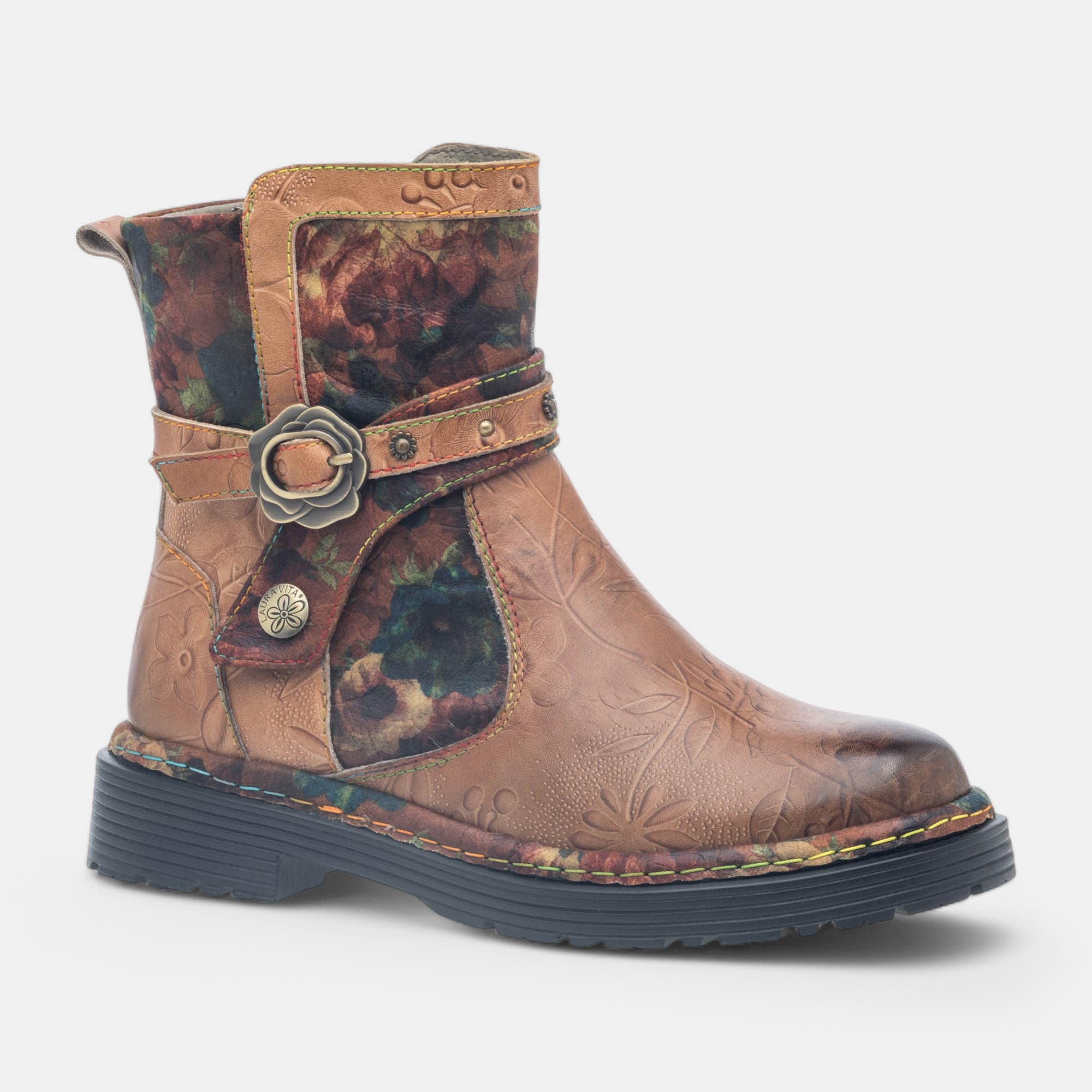 Boots Femme en cuir camel