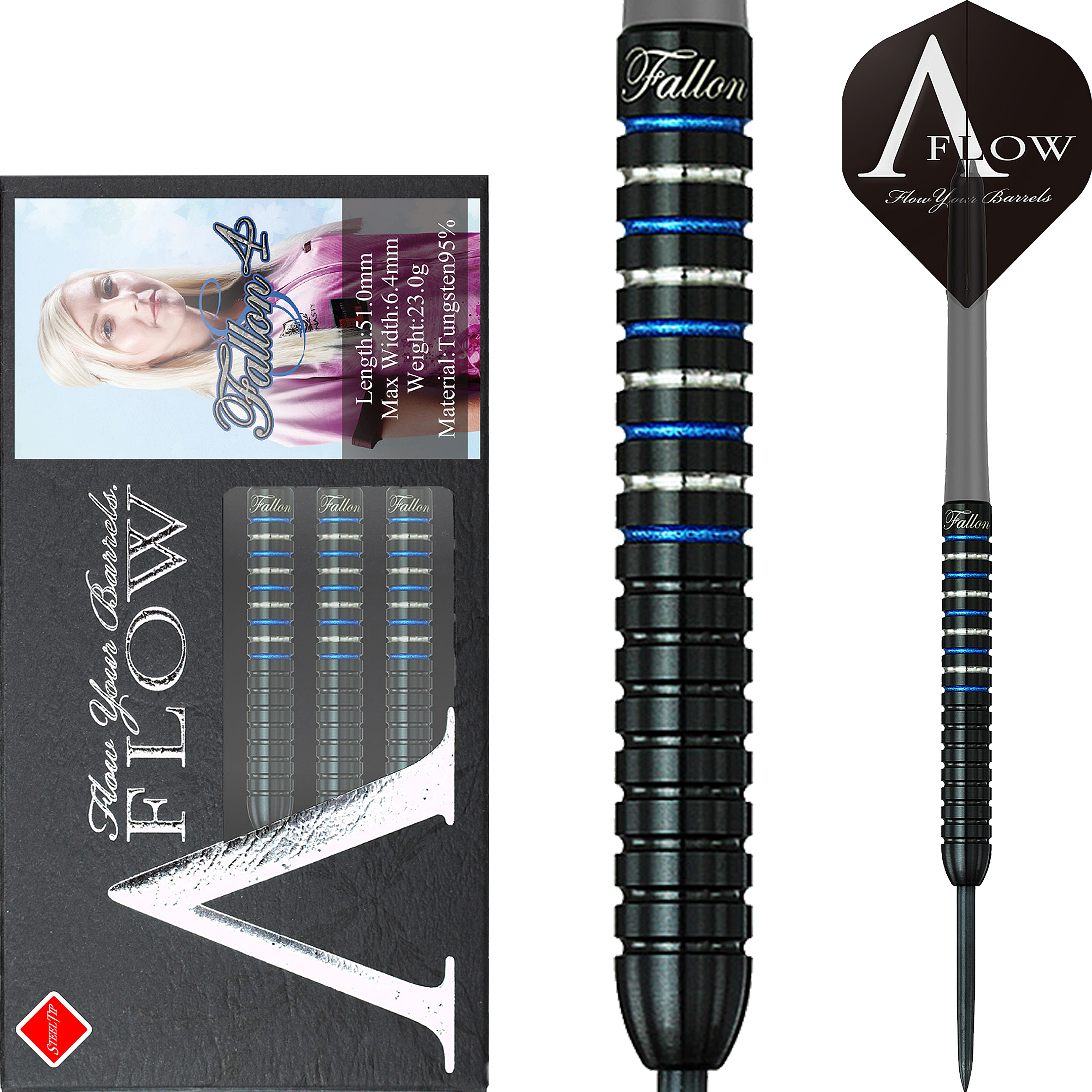 Dynasty - A-Flow Black Line - Fallon Sherrock 4 Straight - Steeldart
