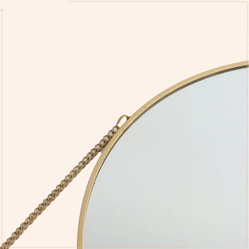 MISOU Spiegel Set van 3 Rond Goud Metaal Wandspiegel
