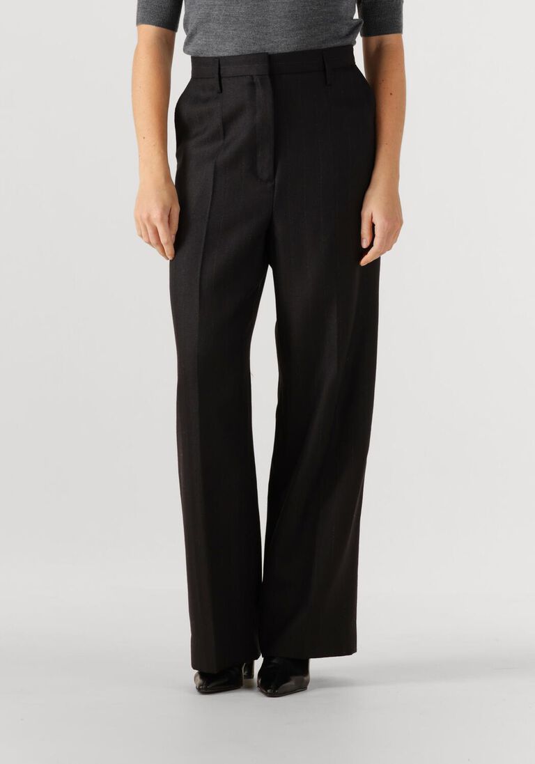 donkergrijze herskind wijde broek powel wool pants