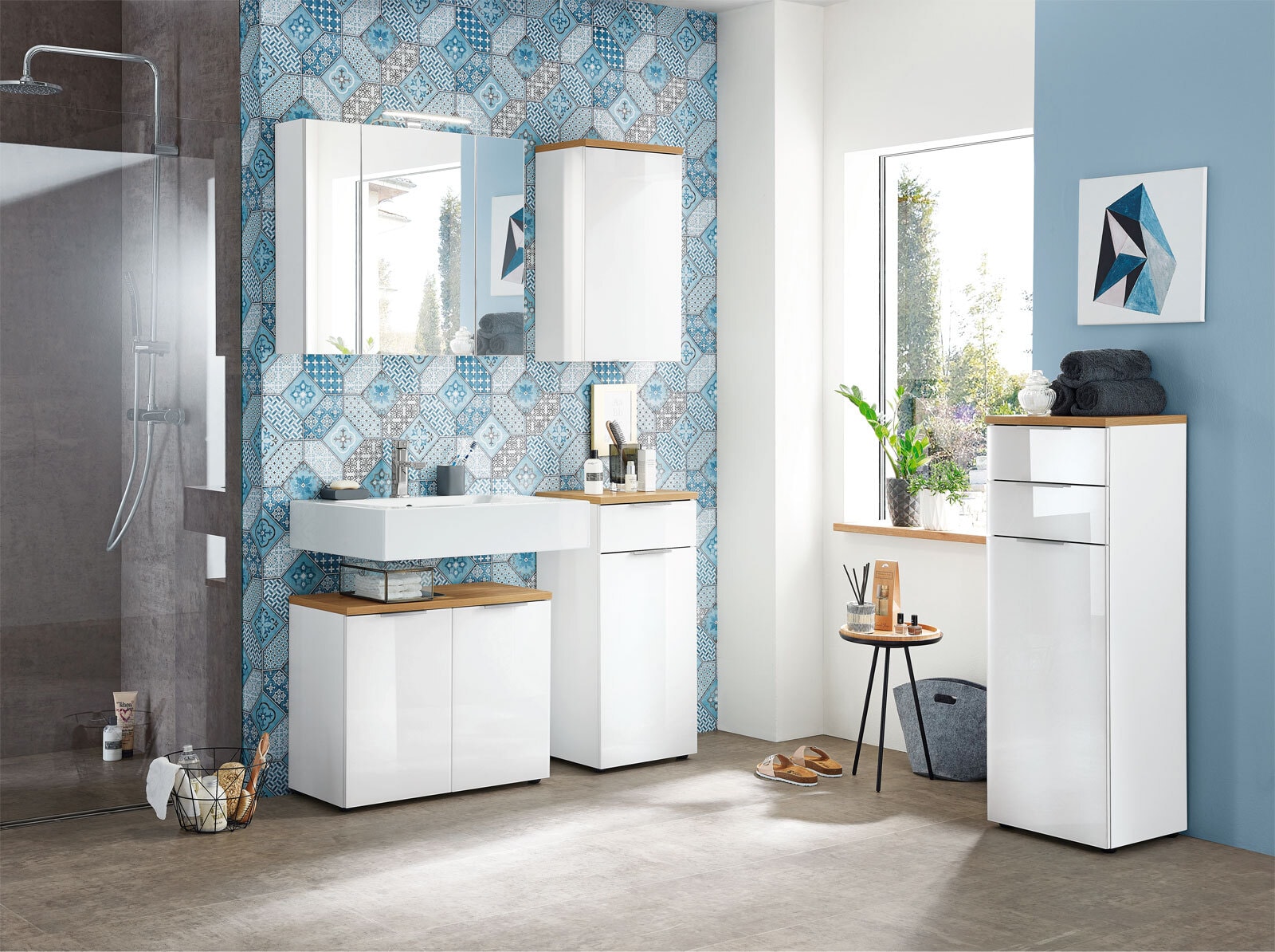 CASAVANTI Spiegelschrank CARA 76 x 71 x 23 cm weiß