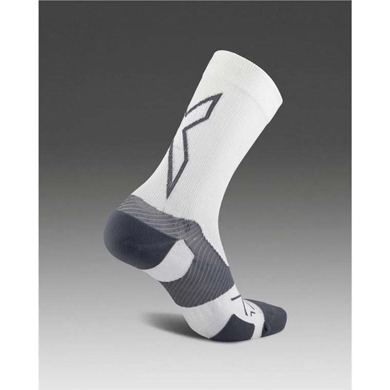 2XU Vectr Light CushionCrew Socks White/Grey