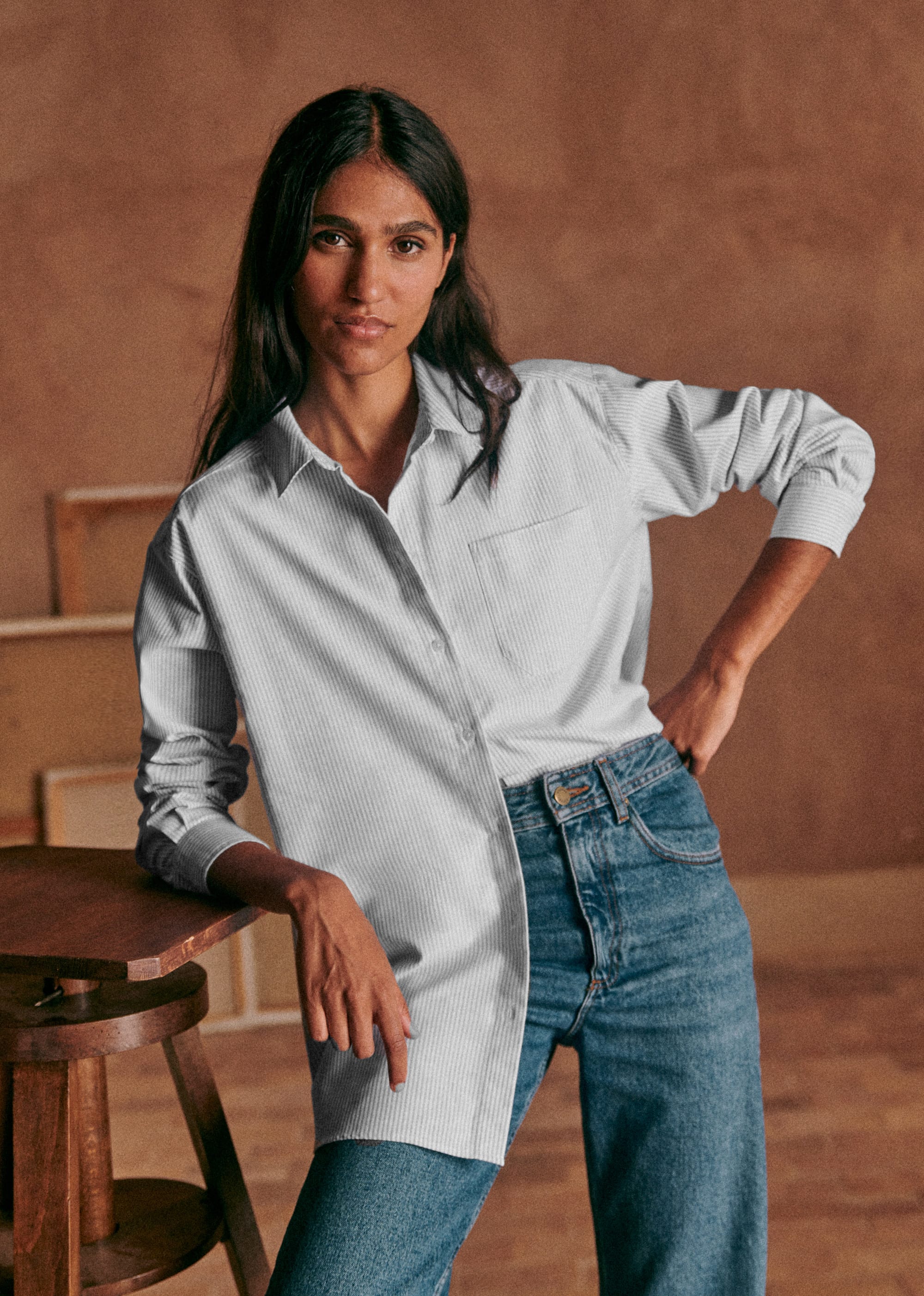 Chemise Max - Rayures Ecru/Bleu - E-SHOP/CHEMISES & BLOUSES 5905233