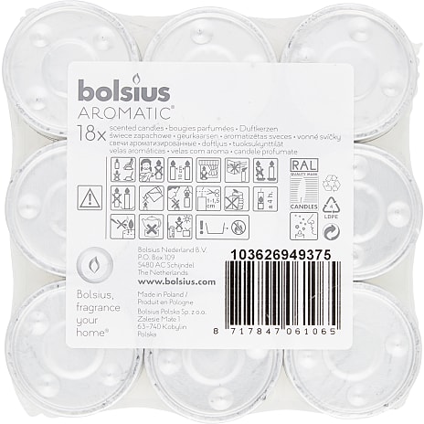 Bolsius fyrfadslys med duft, 18-pak - vaniljeduft