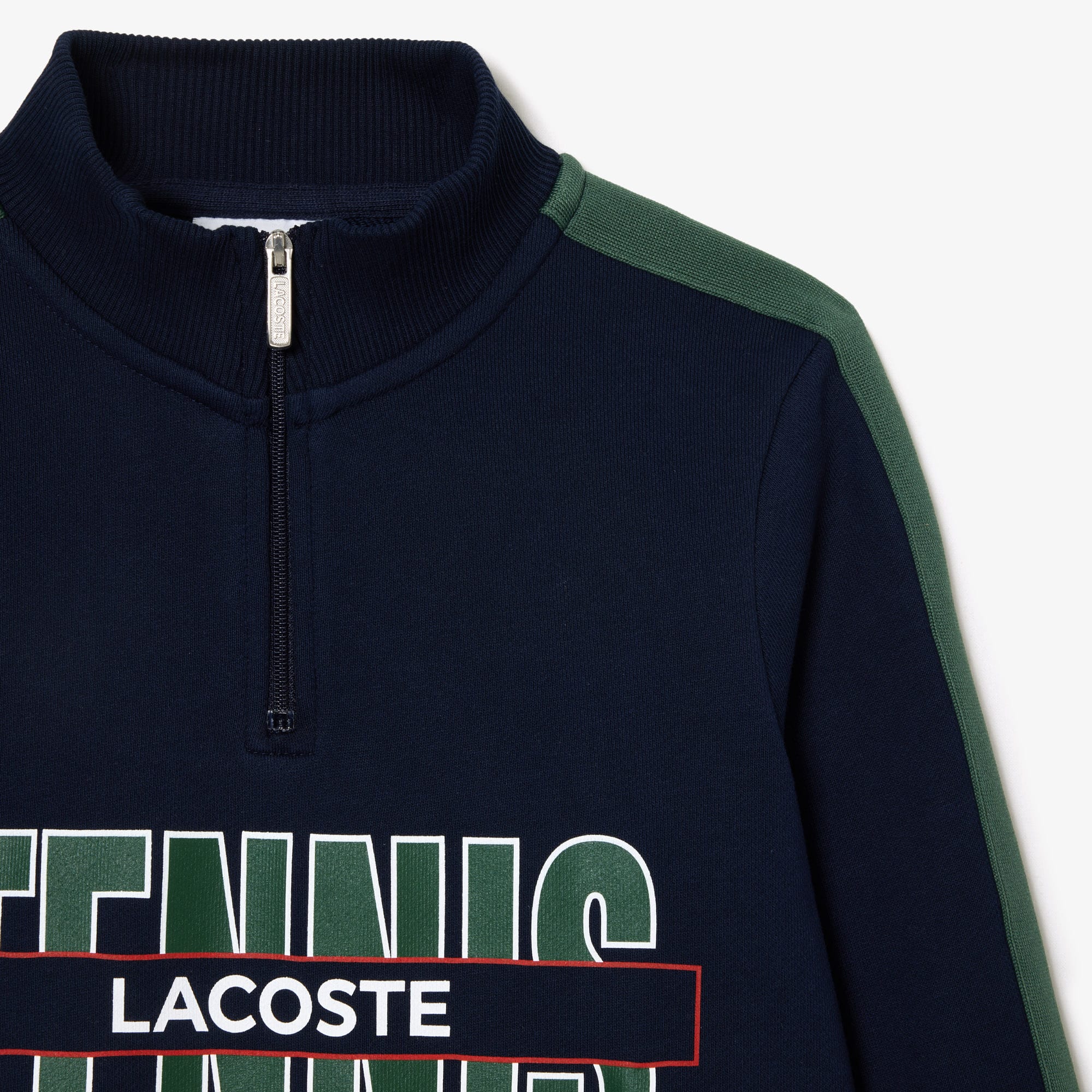 Sweatshirt imprimé col zippé en coton Pullovers & Sweatshirts - Bleu - Lacoste - Enfant