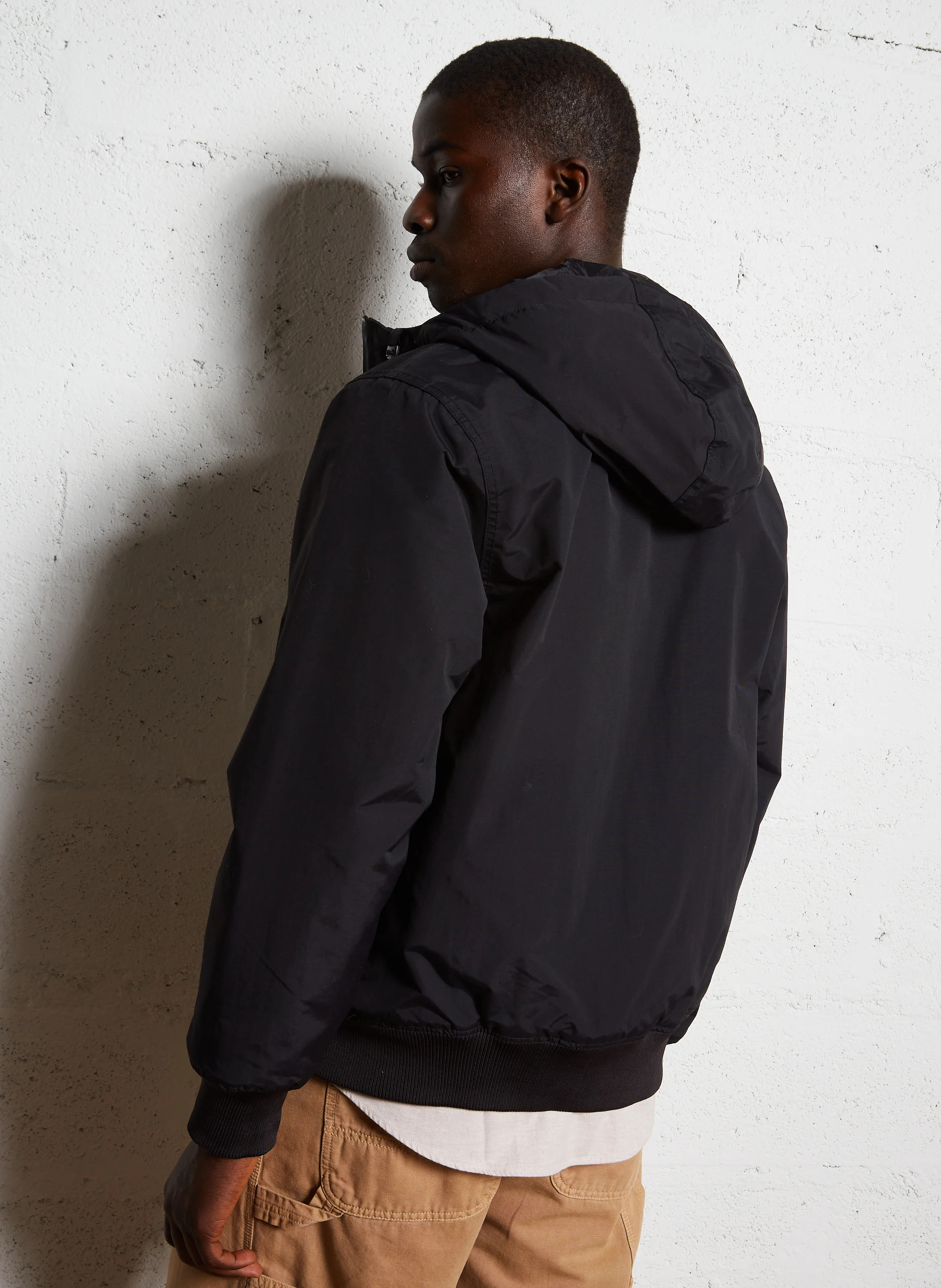 NEW SARPY - Parka droite col montant à capuche | Noir