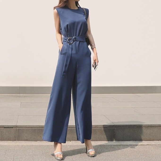 Arabesquito - Mouwloze jumpsuit met wijde pijpen