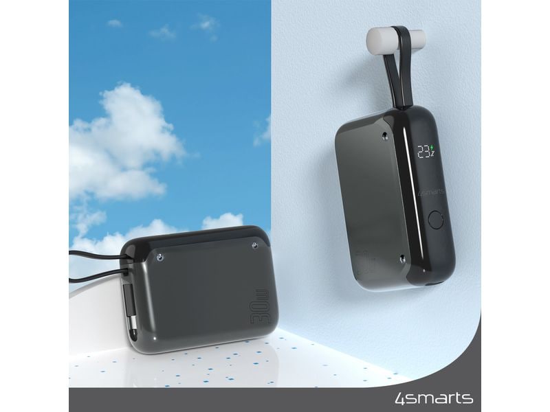 4smarts Powerbank Pocket 10000 mAh, Spacegrau Powerbank mit Lithium-Ion (Li-Ion) Akku