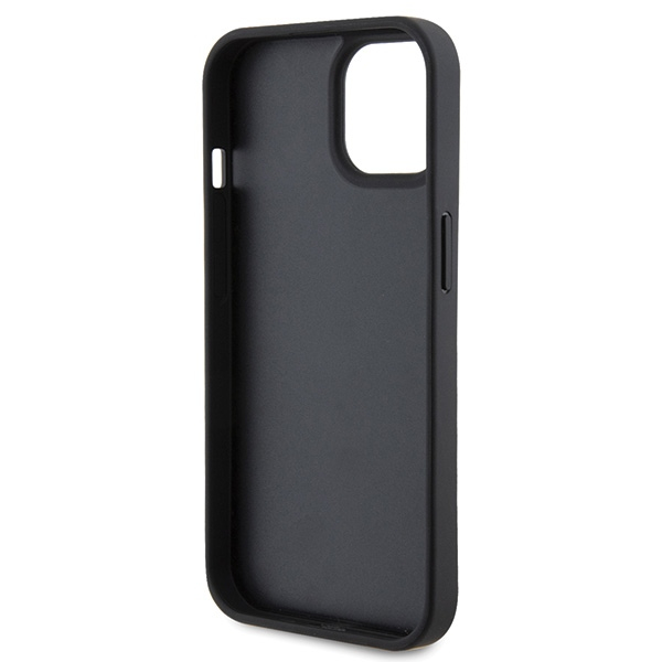 iPhone 15 Hybrid Leder Hardcase Hülle Quilted Metal Logo (FEHCP15SRDUK) - Schwarz