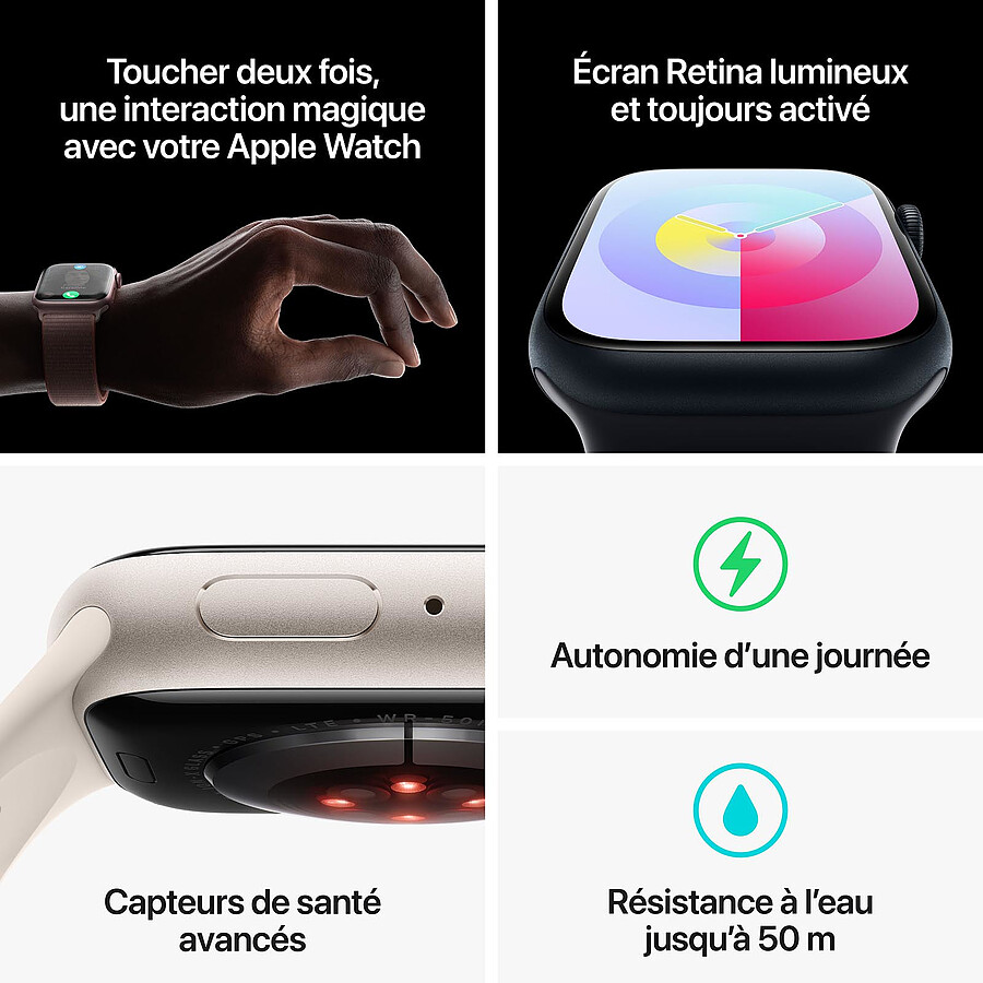 Apple Watch Series 9 GPS + Cellular - Aluminium (PRODUCT)RED - Bracelet Sport Band - 41 mm - Taille S/M