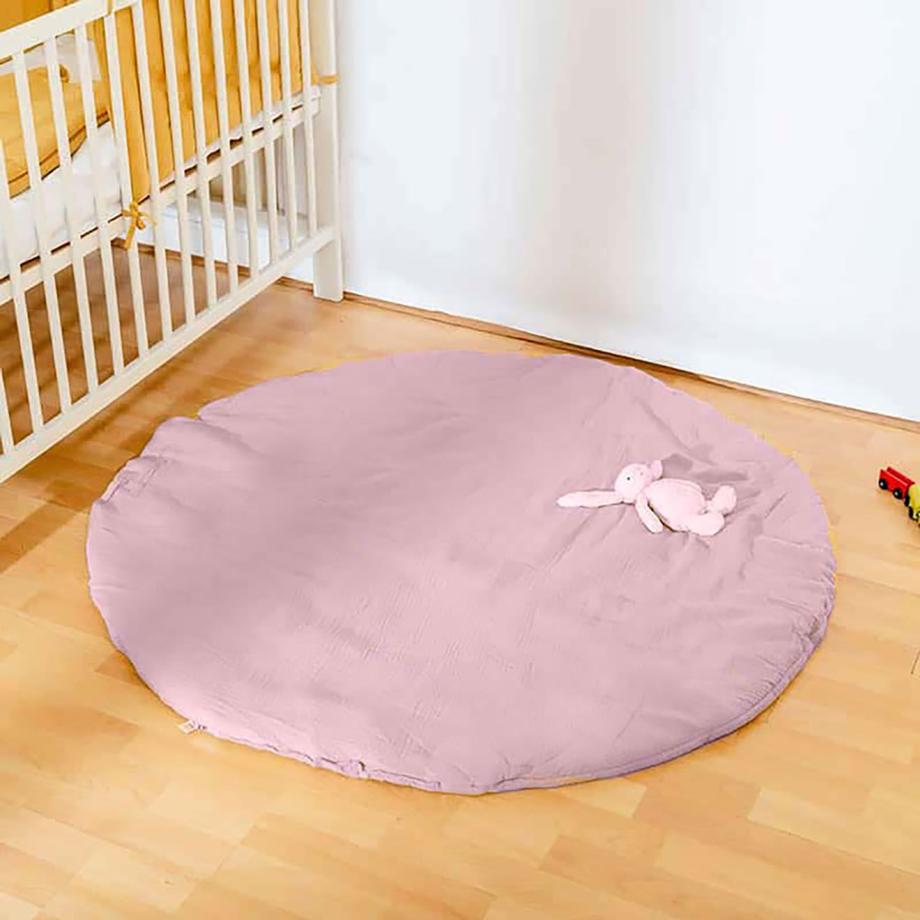 Papate Tapis d'Eveil Havane en Coton Bio rose - 115x115 cm