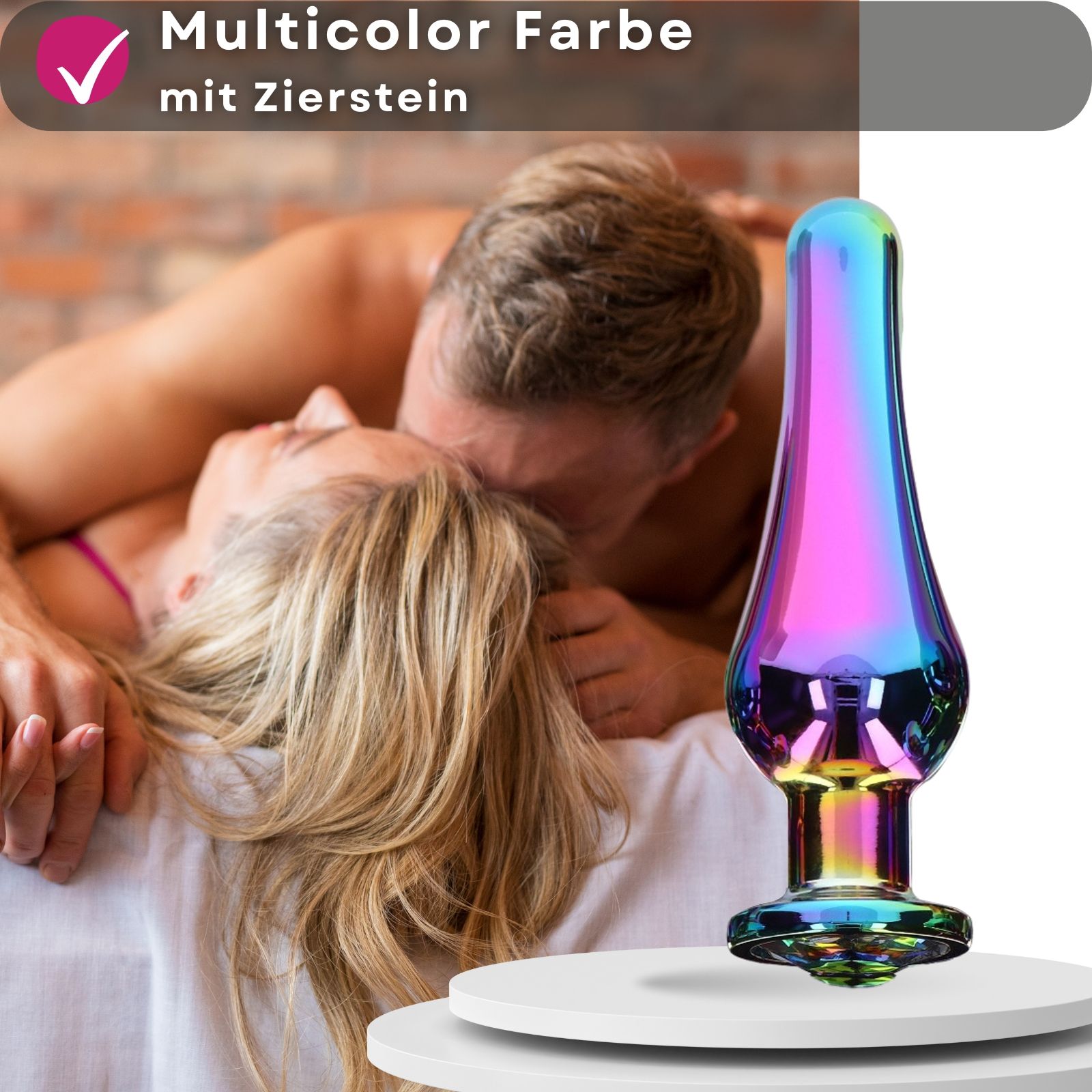 Lovelyness - Multicolor Analplug mit Kegel und Zierstein