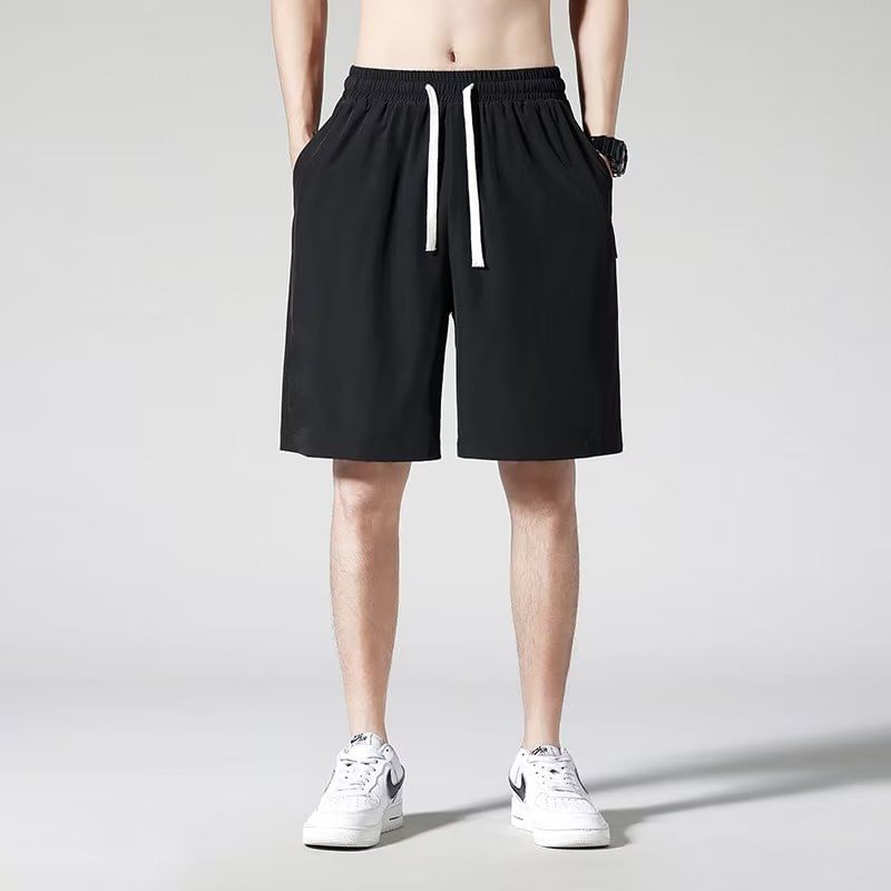farrahces - Effen shorts met wijde pijpen en trekkoord in de taille