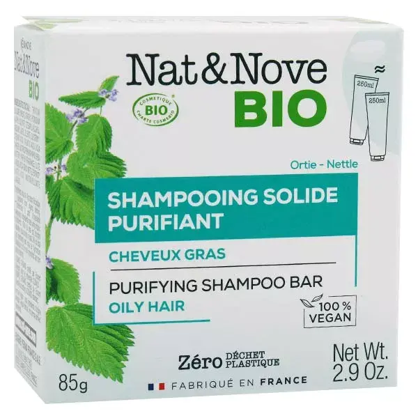 Shampoo sólido purificante orgânico Nat&Nove 85g