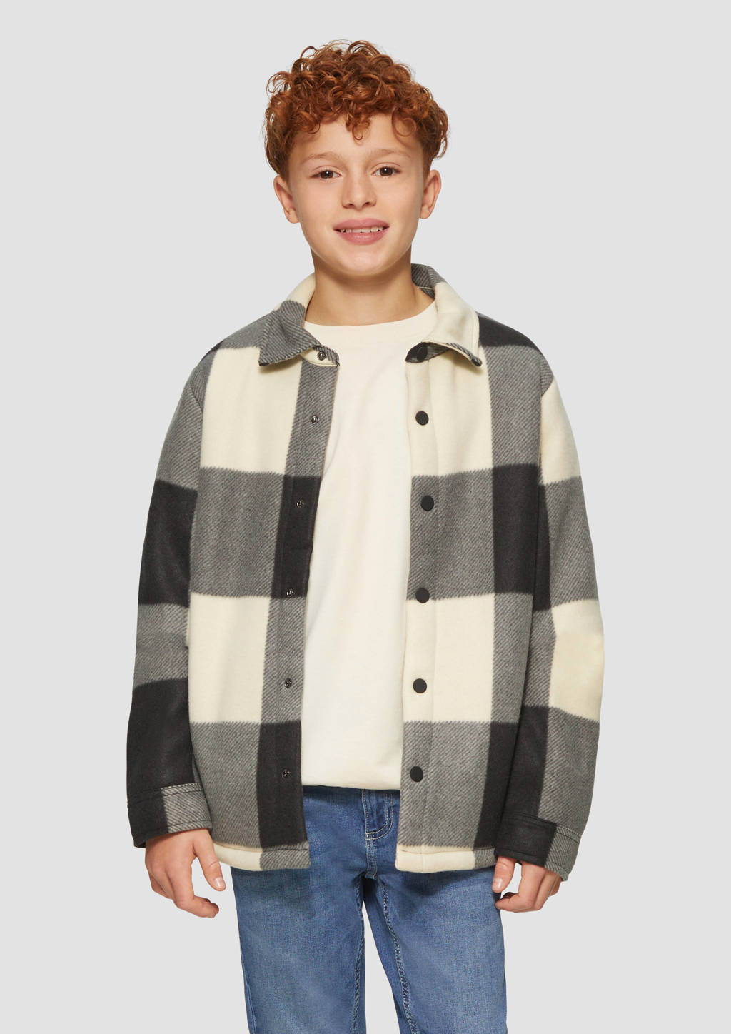 s.Oliver geruit vest zwart/ecru