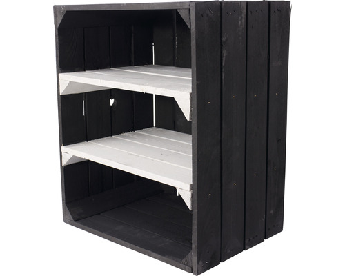 Plankdoos zwart/wit 50x40x30 cm