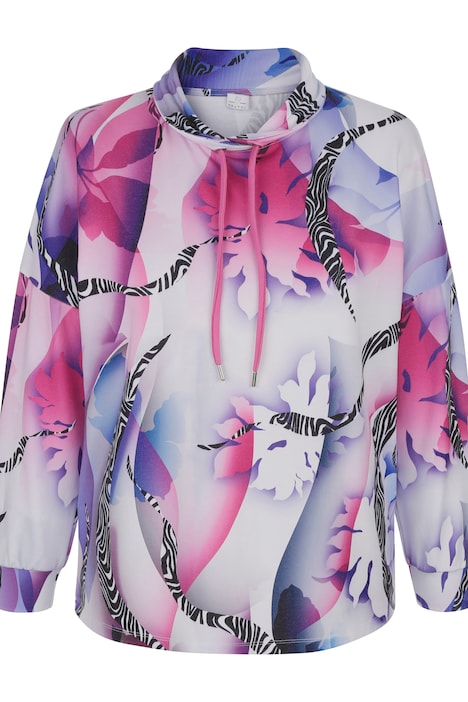 Sweatshirt, Allover-Muster, Stehkragen, Langarm