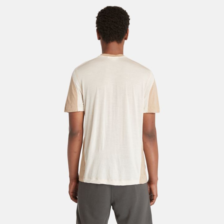 Camiseta Timberland x Icebreaker Merino ZoneKnit para homem na cor bege.
