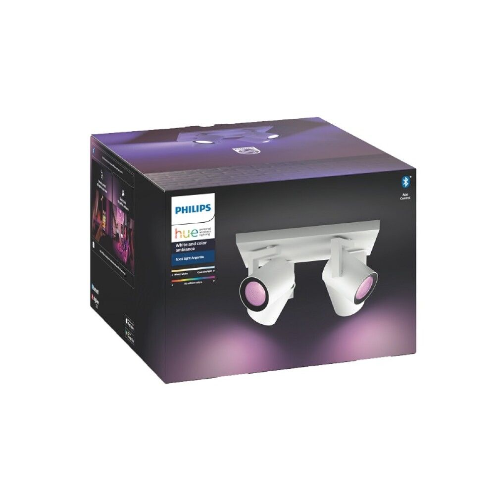 TAKSPOTLIGHT PHILIPS HUE ARGENTA PLATE/SPIRAL HVIT