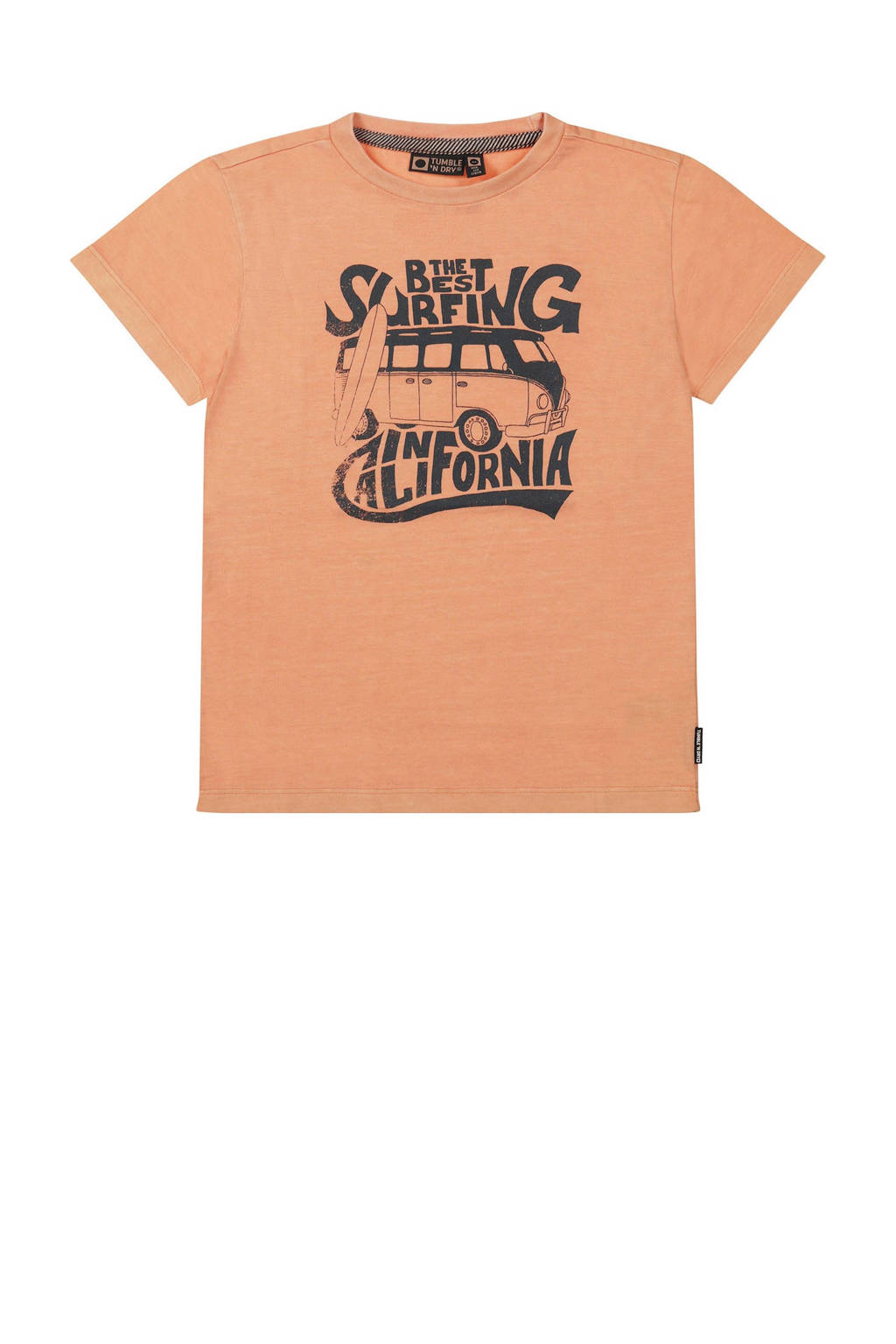 Tumble 'n Dry T-shirt Barrel van katoen zacht oranje