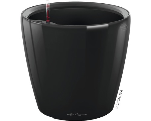 Lechuza Classico LS bloempot Ø 21 x H 20 cm zwart incl. zelfbewateringssysteem, plantenbak, substraat en waterniveau-indicator