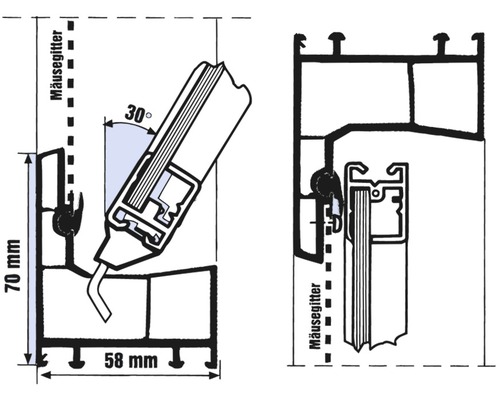 WOLFA multifunctioneel kiepraam PLUS, wit kunststof, 500x400 mm, met enkel glas en aansluiting voor wasdroger