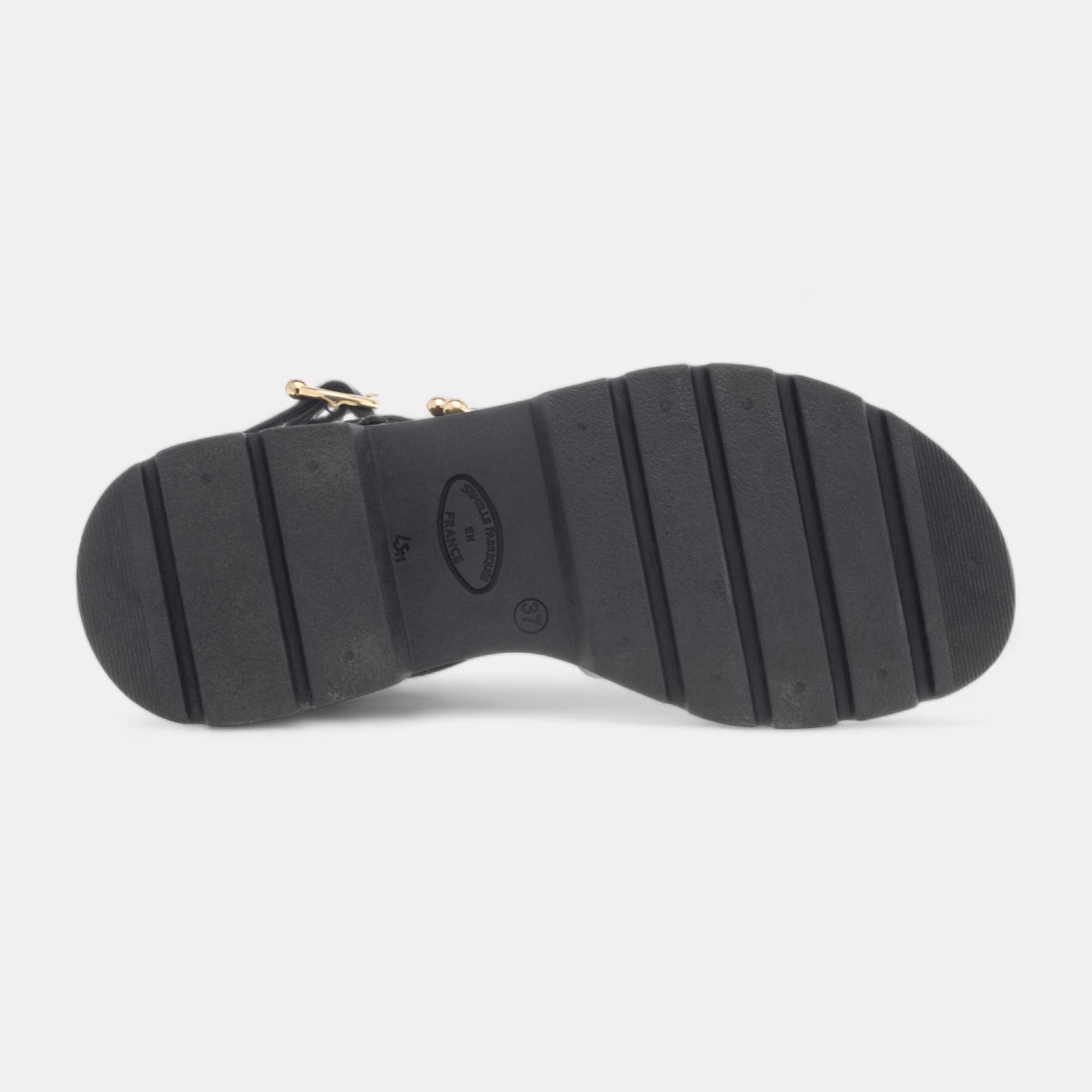 Sandales Femme en cuir noir