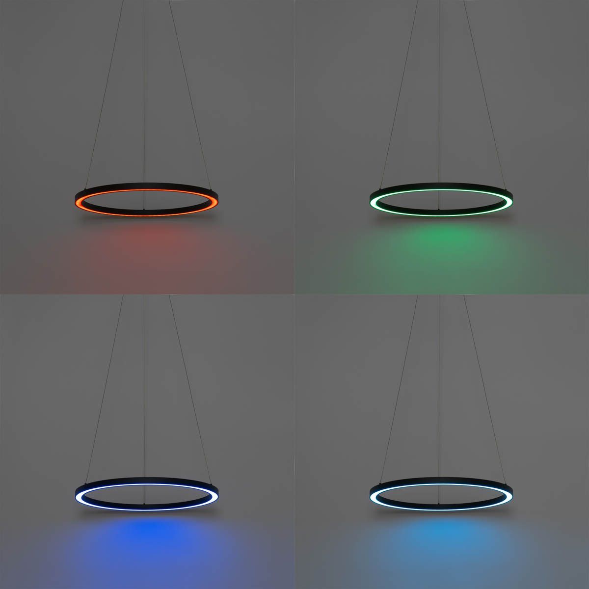 Smart hanglamp zwart 60 cm incl. LED en RGBW  - Girello
