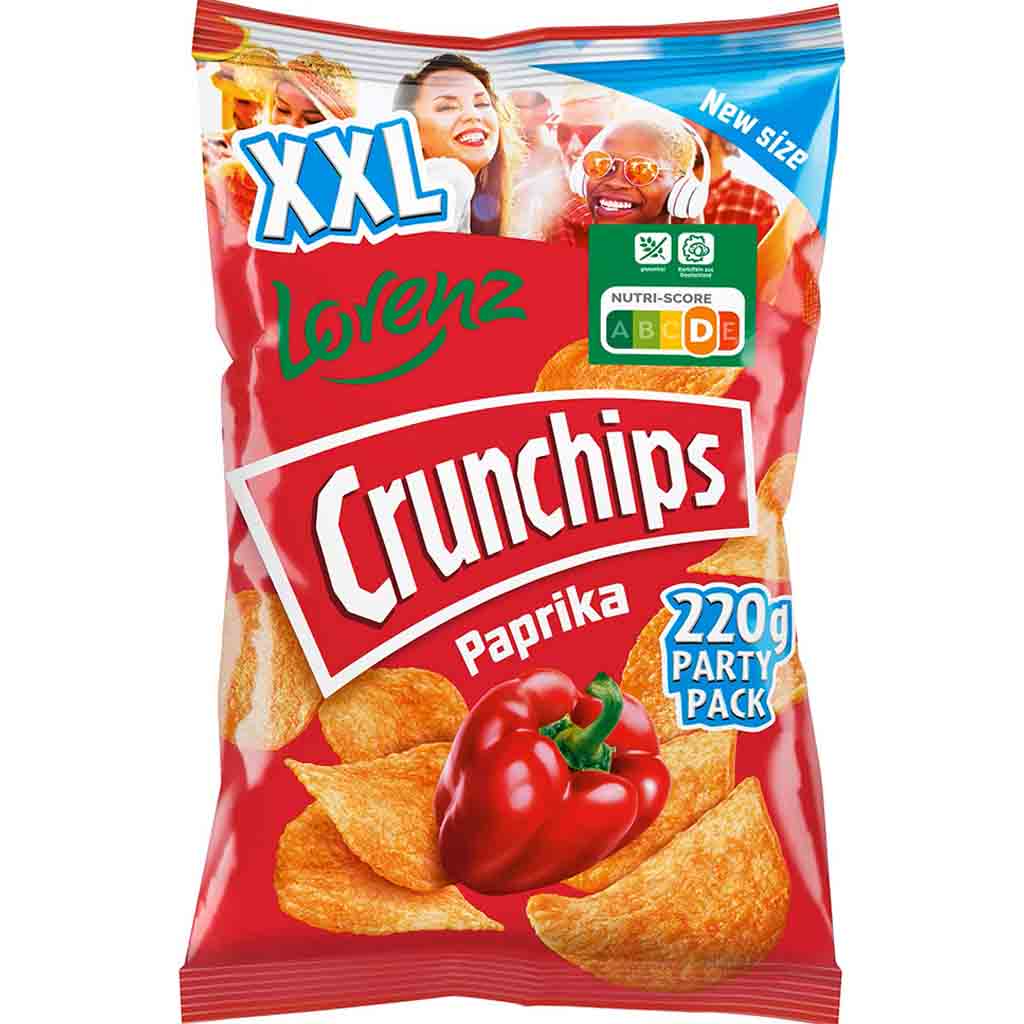 Lorenz Crunchips Paprika XXL Party Pack 220g MHD:20.12.24