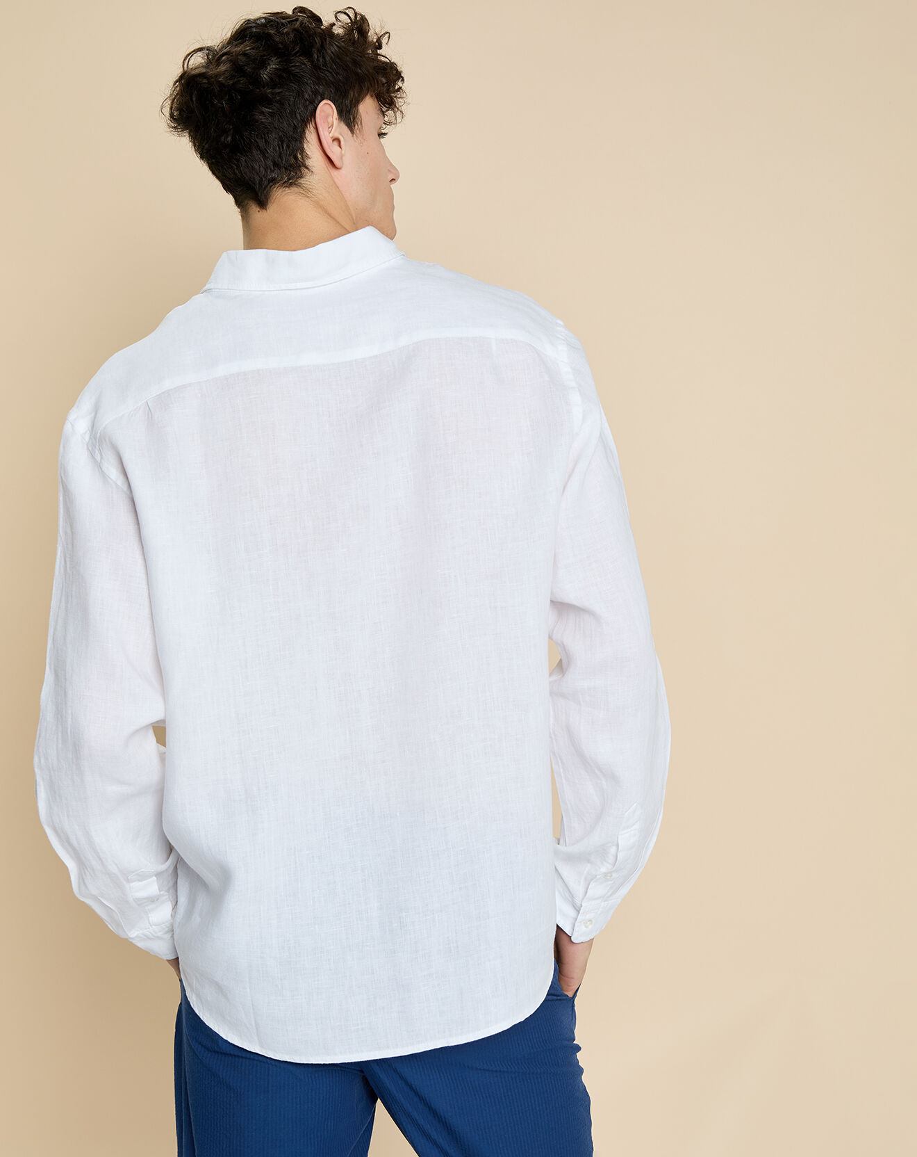 Harris Wilson Chemise regular 100% Lin Daniel blanche