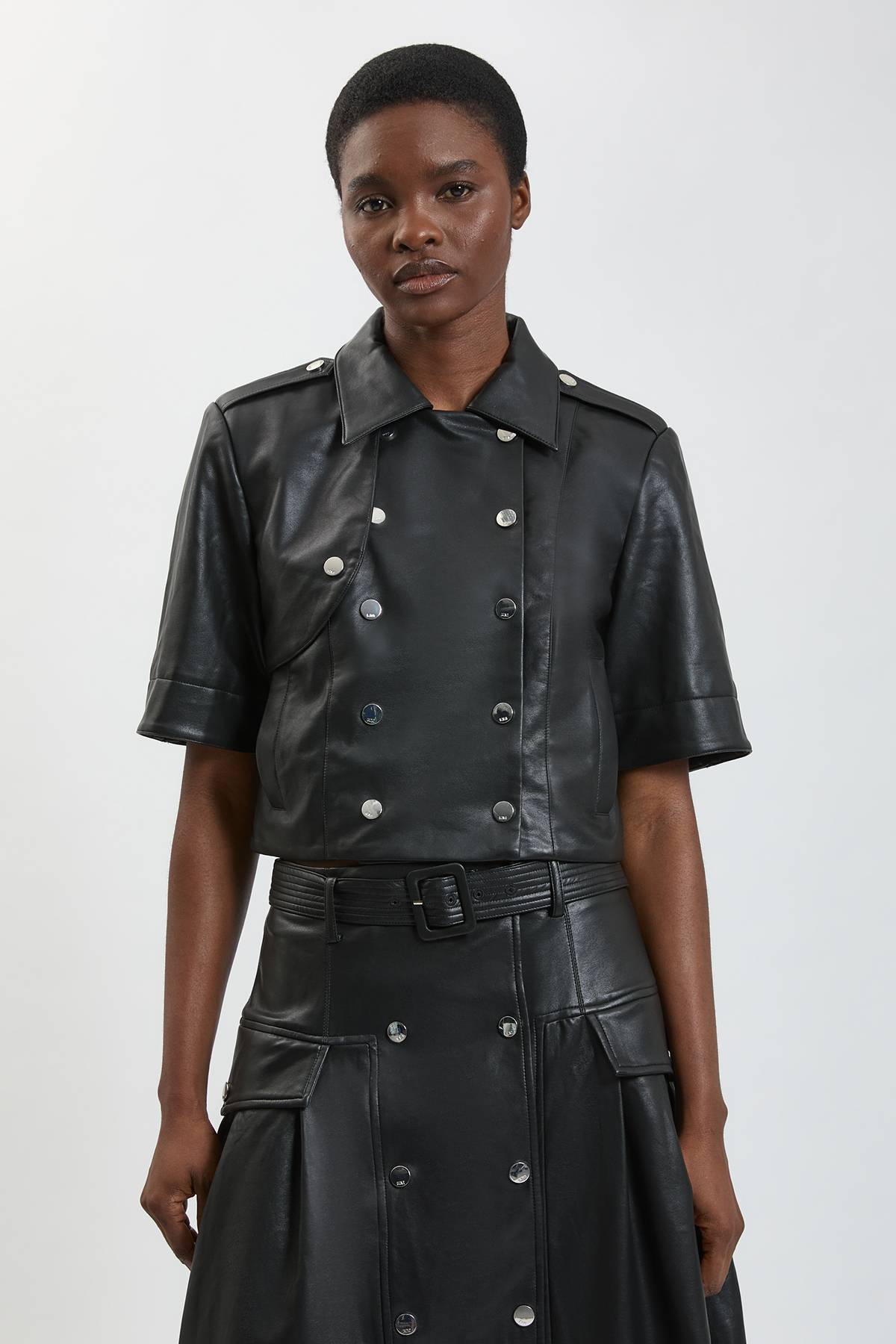 KarenMillen Veste Trench Courte En Synthétiquecuir