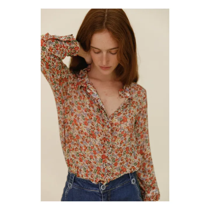 Emile et Ida Blouse Zolina Fleurs des Champs - Collection Femme | Rouge