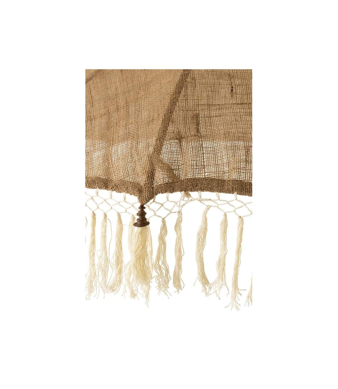 Paris Prix - Parasol Déco En Jute pompons 267cm Beige