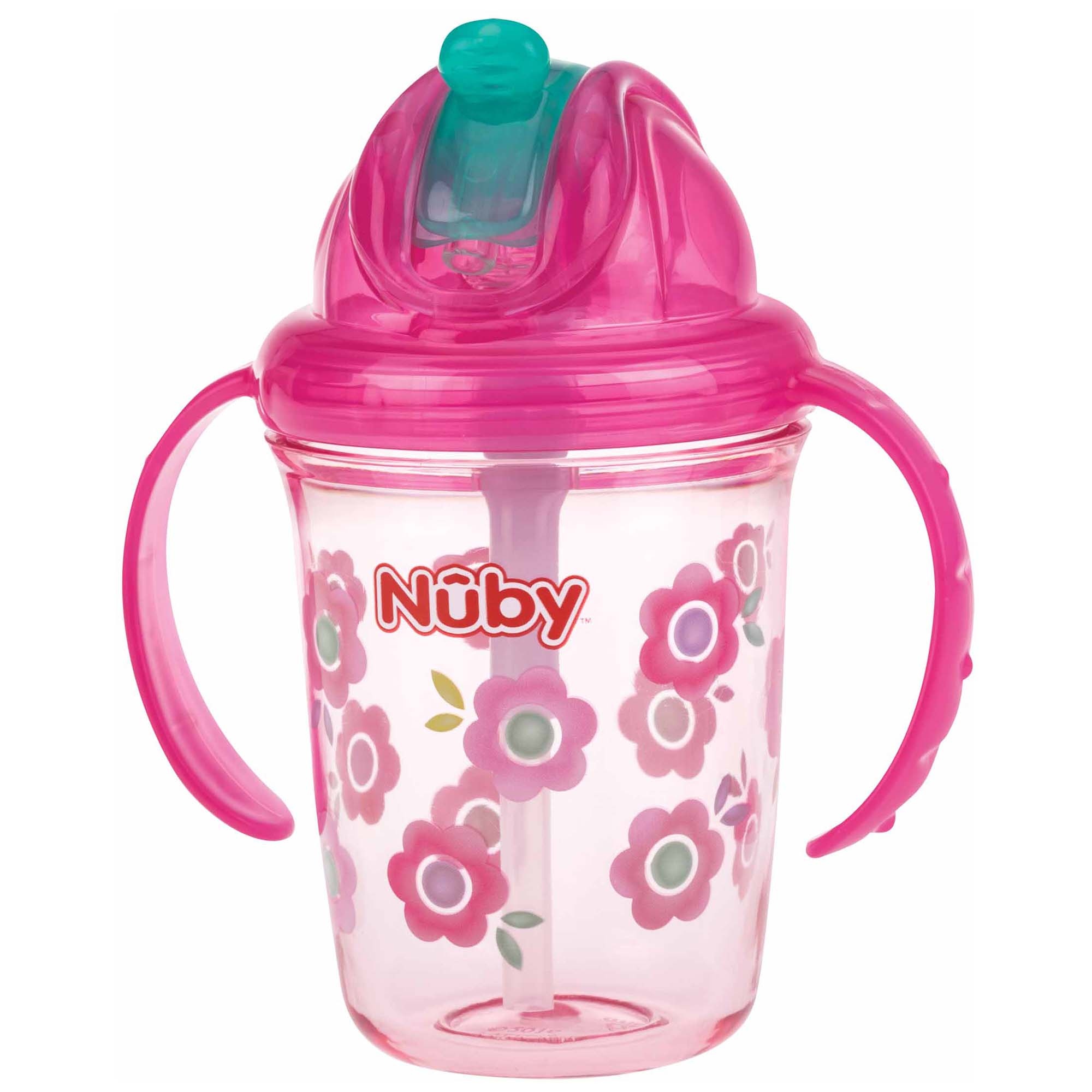 Nûby Flip-it antilekbeker met handvatten 240ml roze