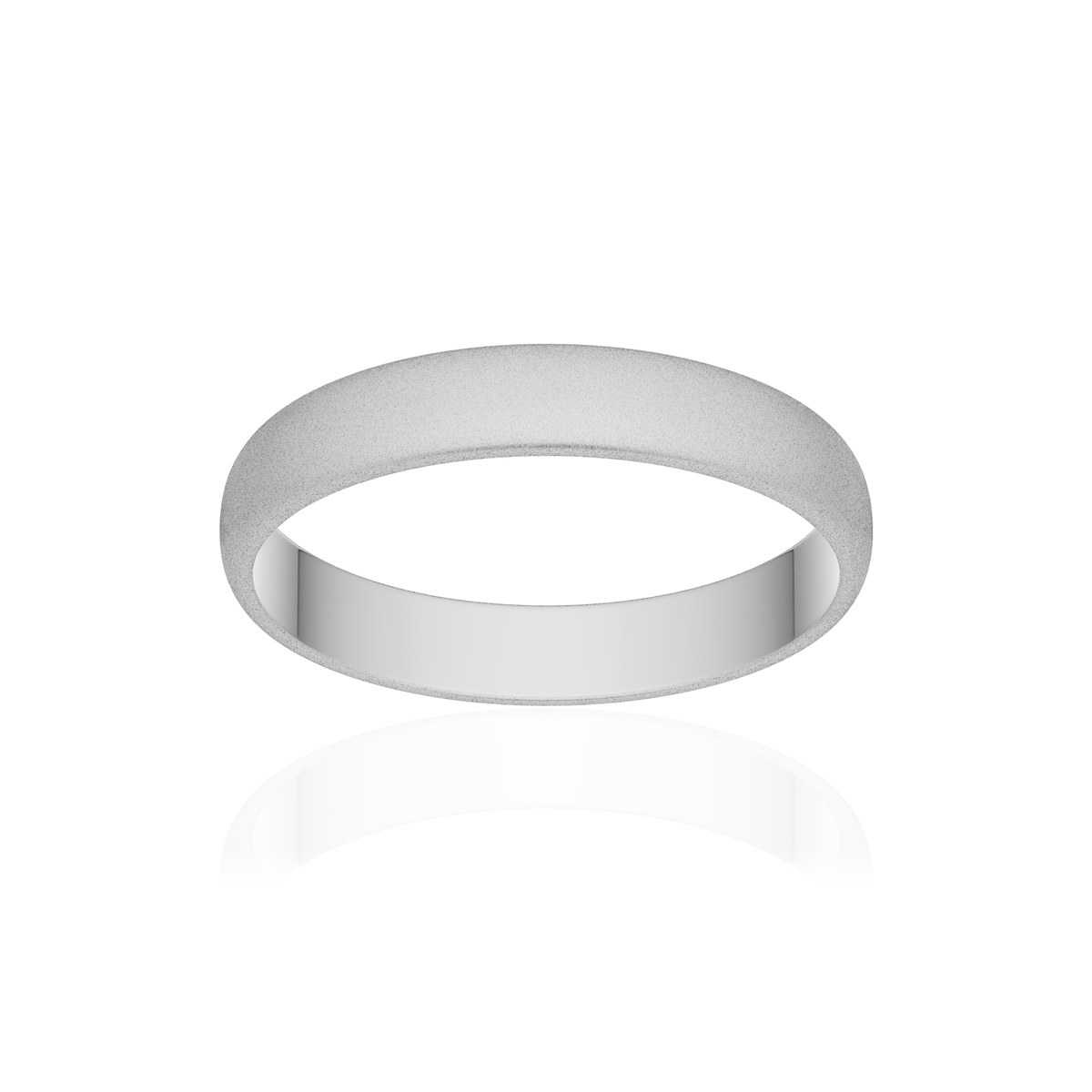 Alliance or 750 blanc sablé demi-jonc 3,5mm