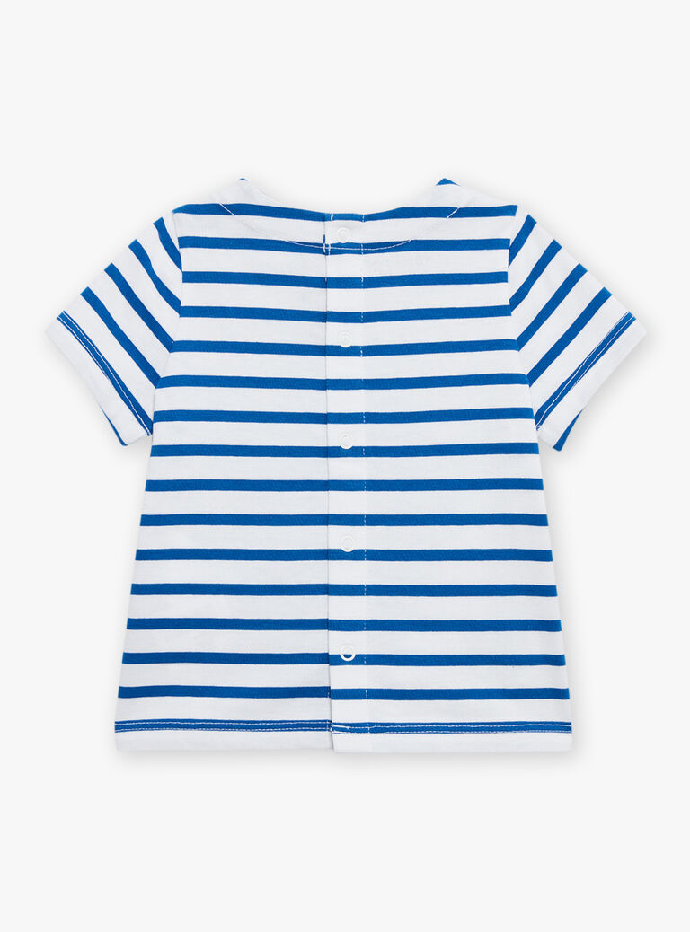 T-shirt bleu roi à imprimé à rayures