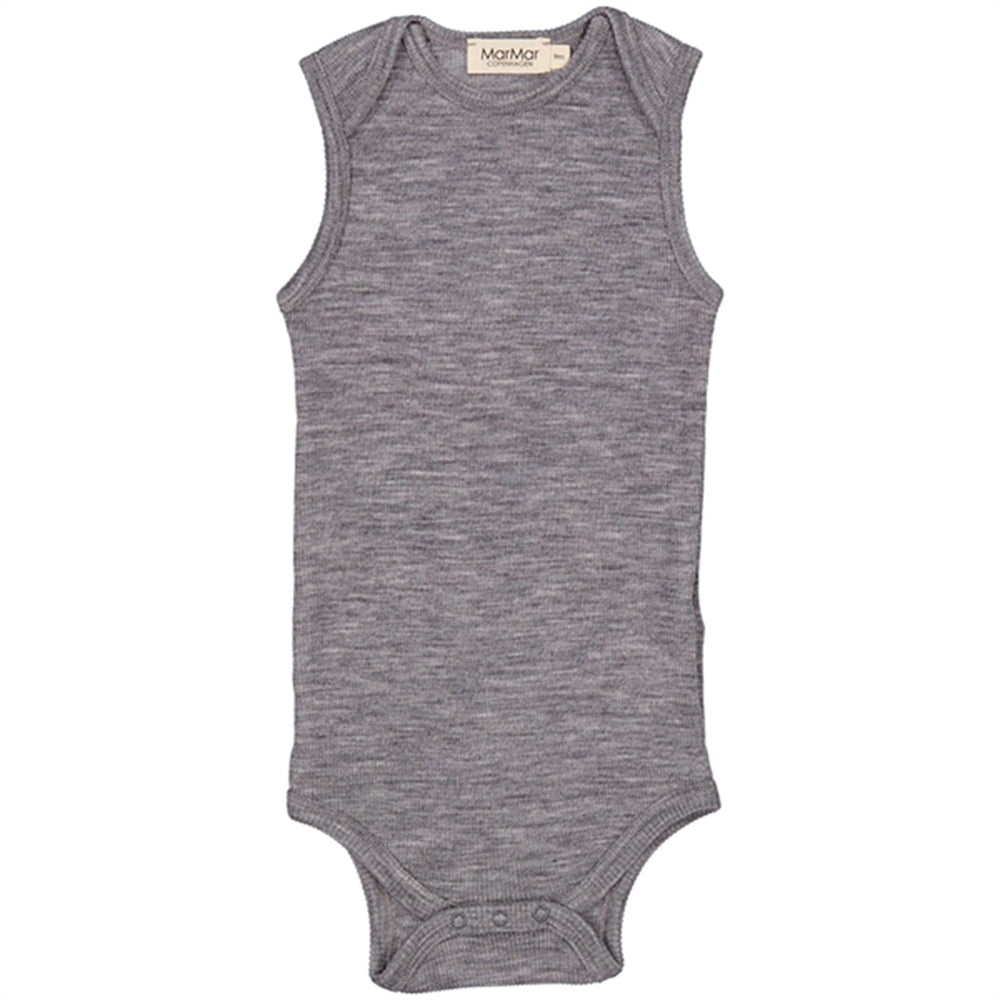 Wool Rib Grey Melange Bini Body - MarMar → Luksusbaby.dk