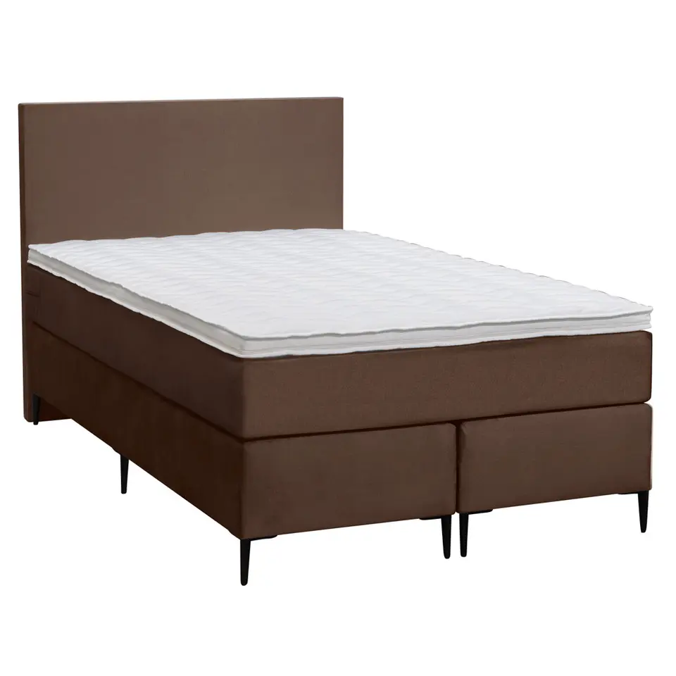 Boxspring Liv egaal - bruin - 120x200 cm - slanke poot