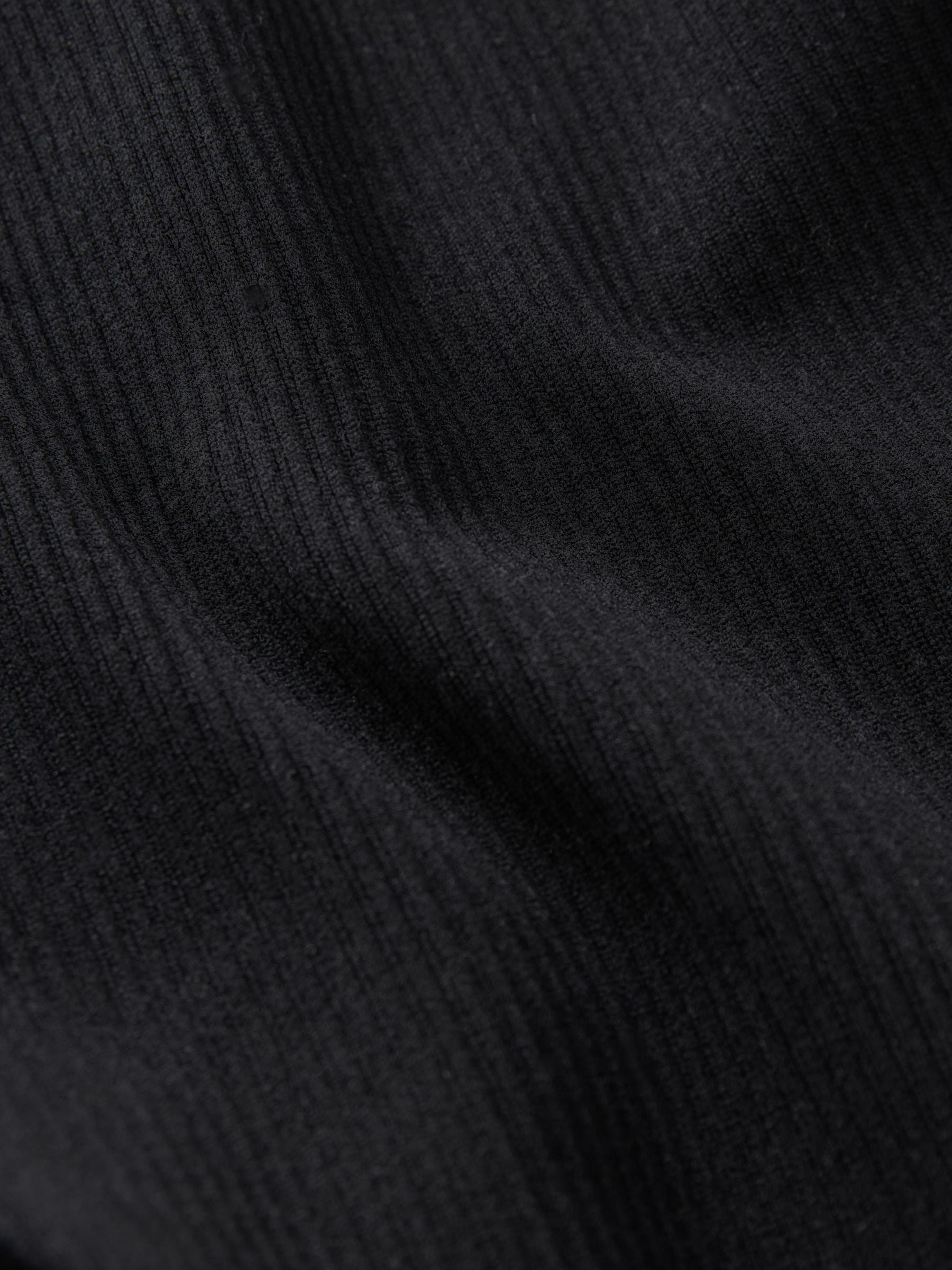 Zwart - Geribbelde fietsshort met hoge taille