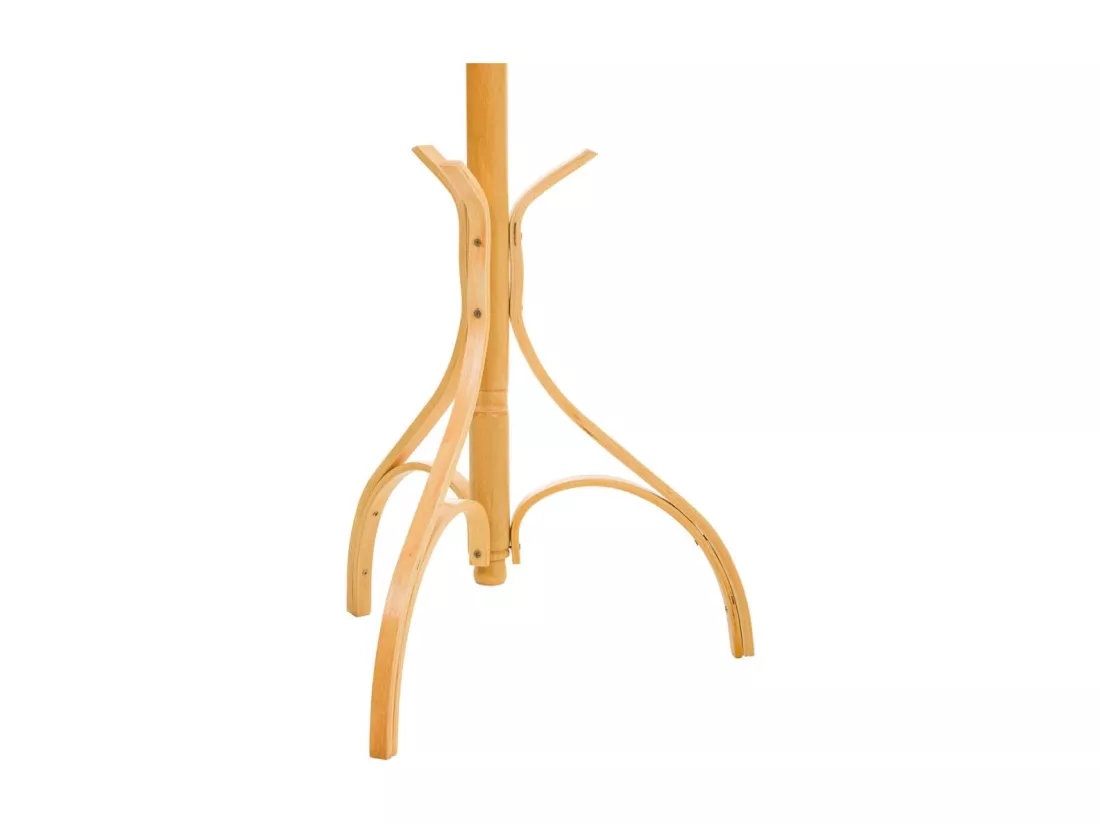 Porte-manteau sur pied en bois laqué miel 45x45x182h cm