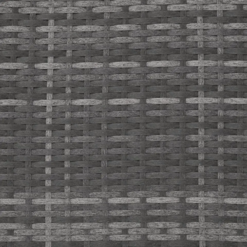tectake Wicker tuinstoel opklapbaar met aluminium frame en voetsteun, Grijs