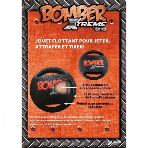 Bola para cães Zeus Xtreme Bomber preta e laranja
