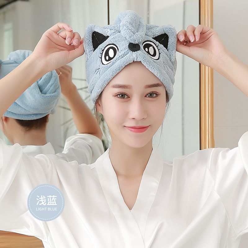 Choyu - Kattenkoraal fleece haarhanddoek / set
