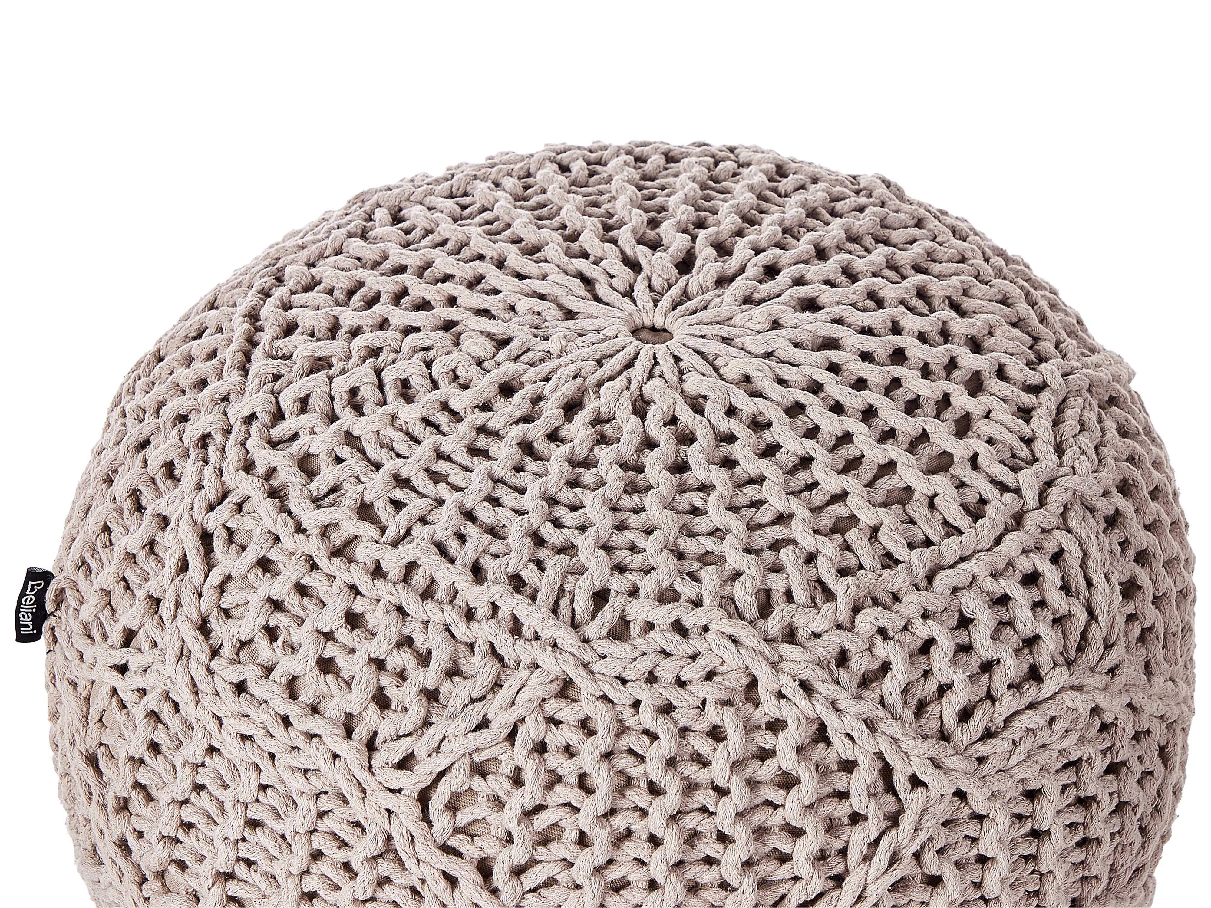 Poef Macramé TRIMAN Katoen Taupe